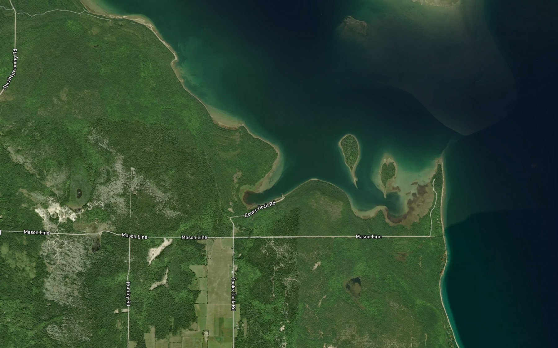 Satellite map of the Cooks Bay