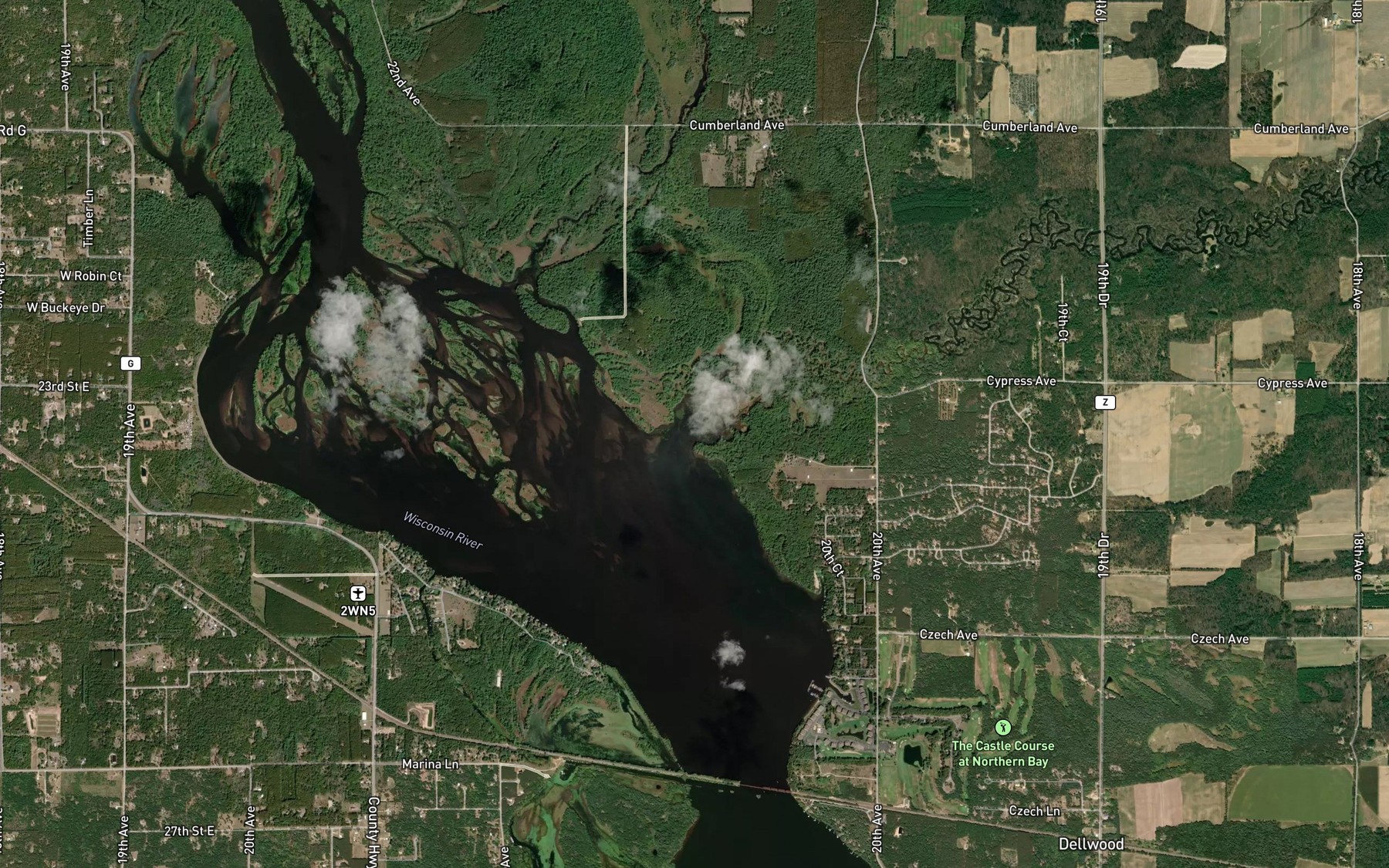 Satellite map of the Big Roche a Cri Creek