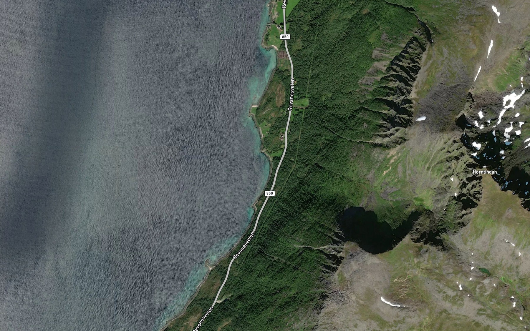 Satellite map of the Hesjedalsbukta