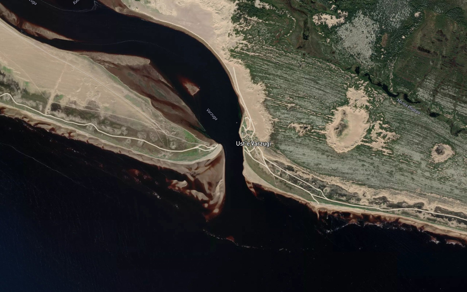Satellite map of the Varzuga