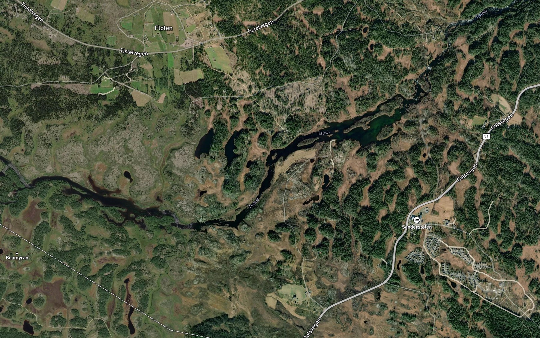 Satellite map of the Oynefossen