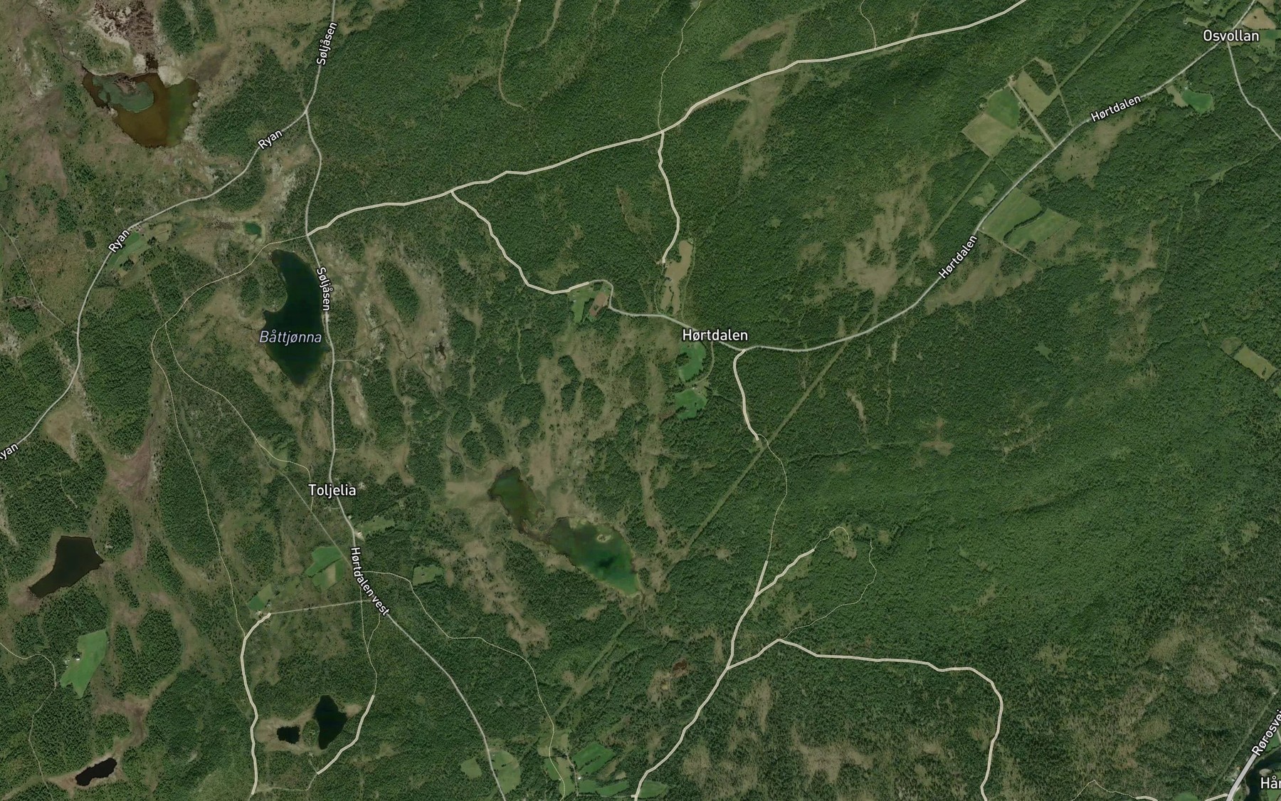 Satellite map of the Hortdalsbekken