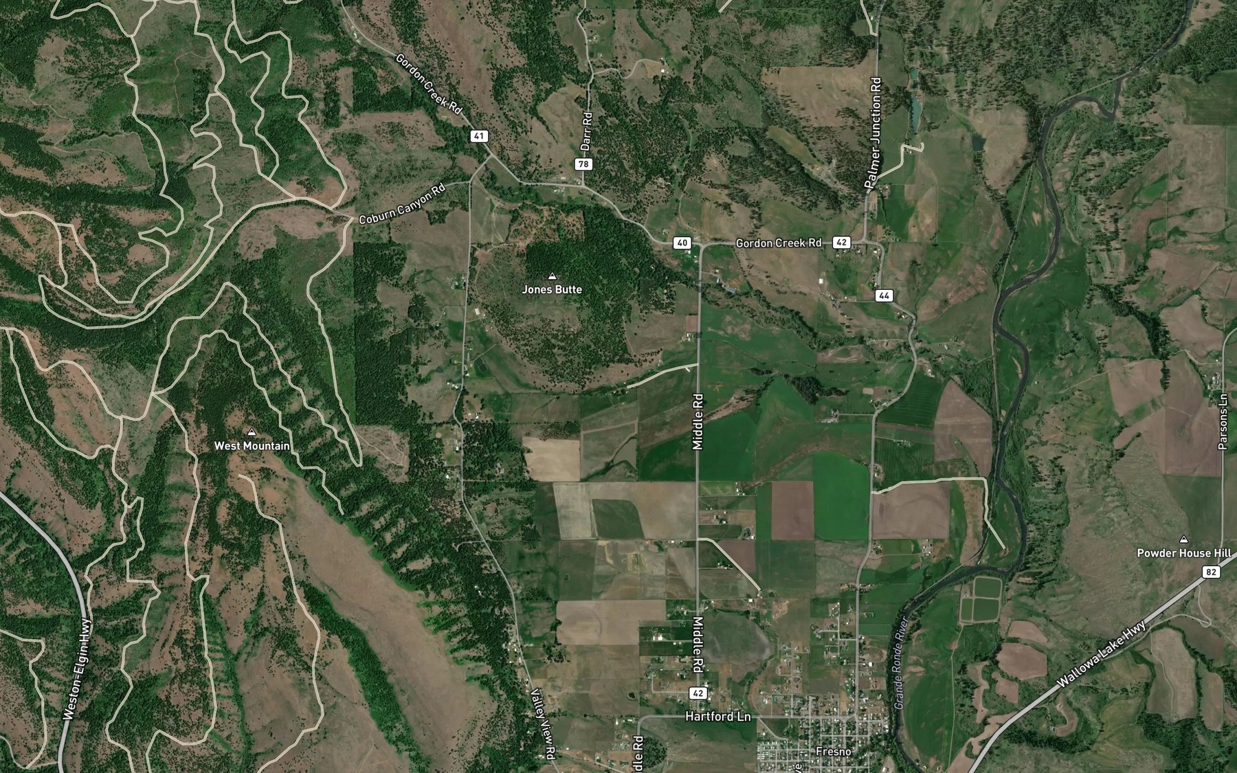 Satellite map of the McCue Spring