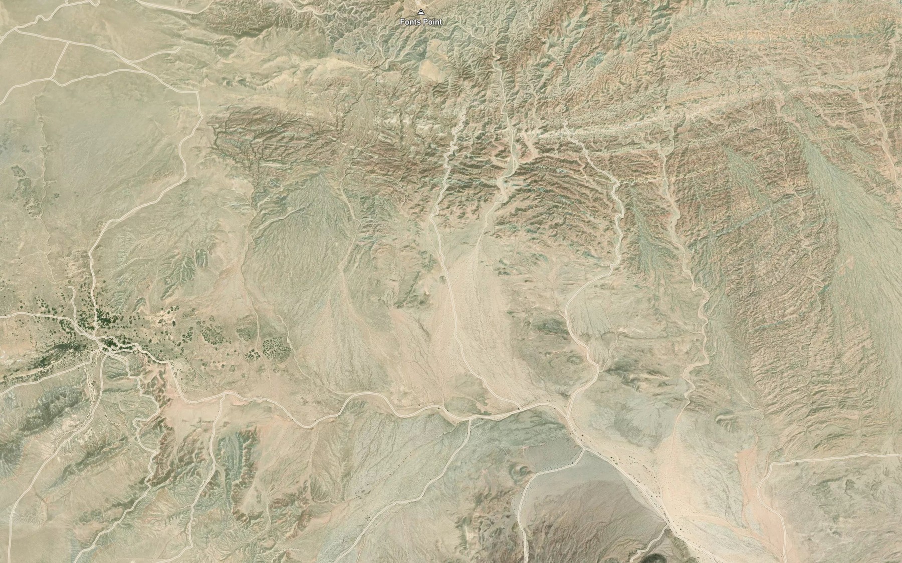 Satellite map of the Rainbow Wash