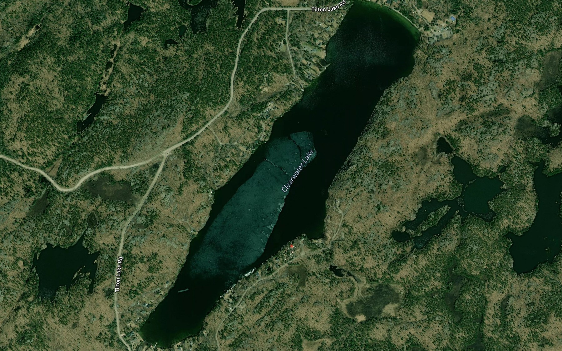 Satellite map of the Clearwater Lake