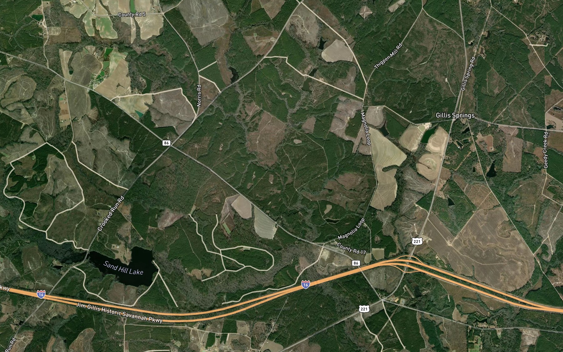 Satellite map of the Spring Branch