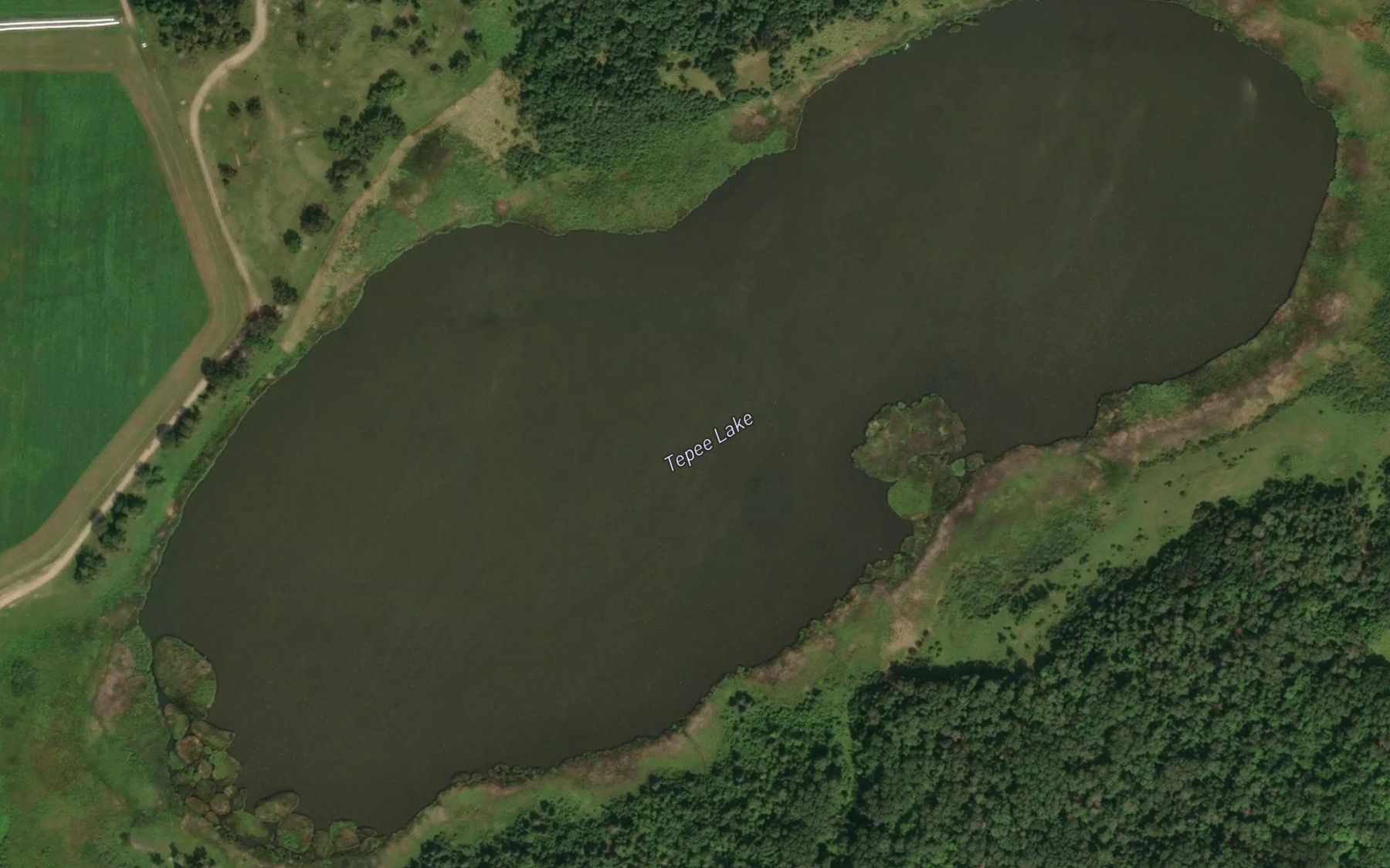 Satellite map of the Tepee Lake