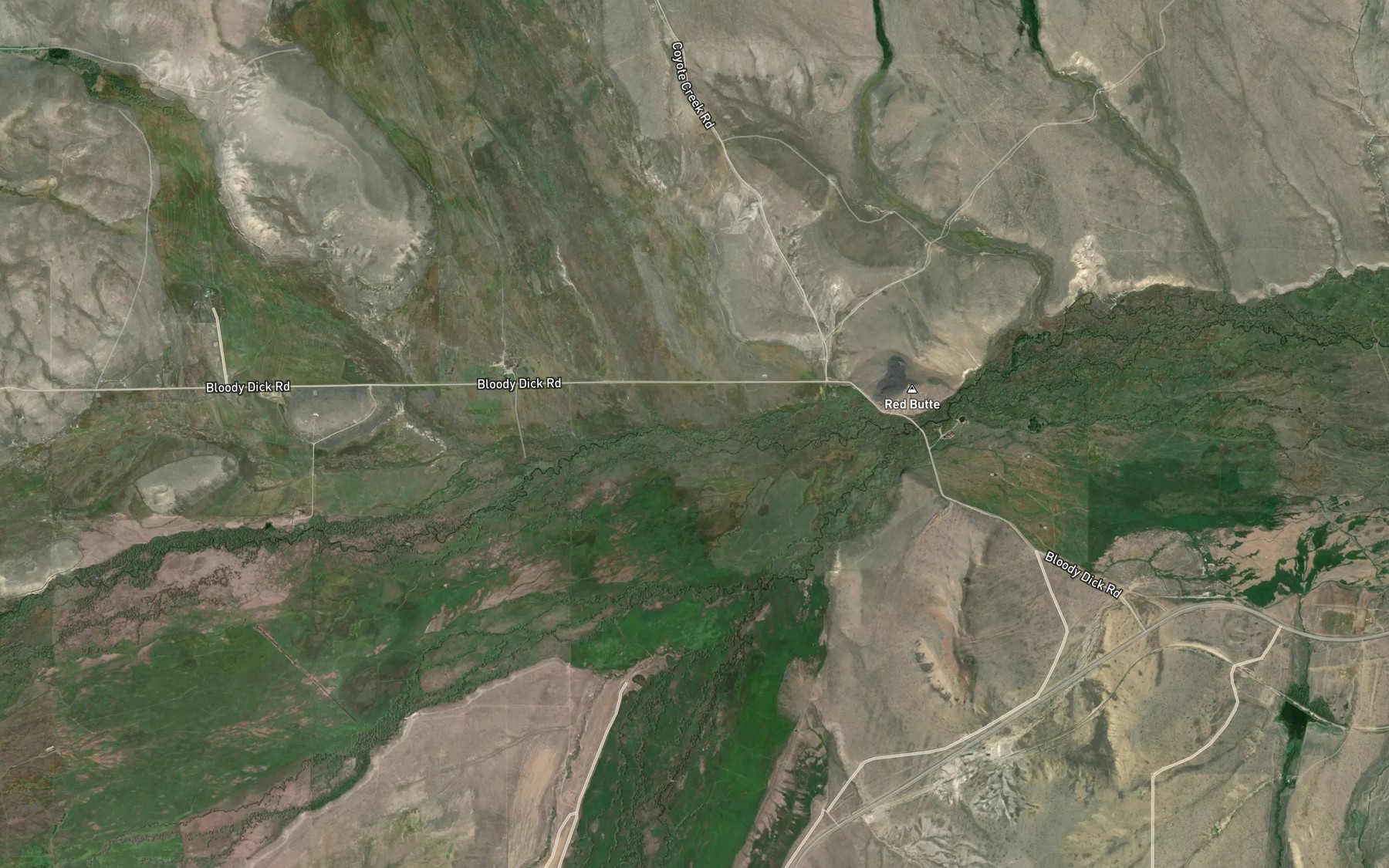 Satellite map of the Coyote Creek