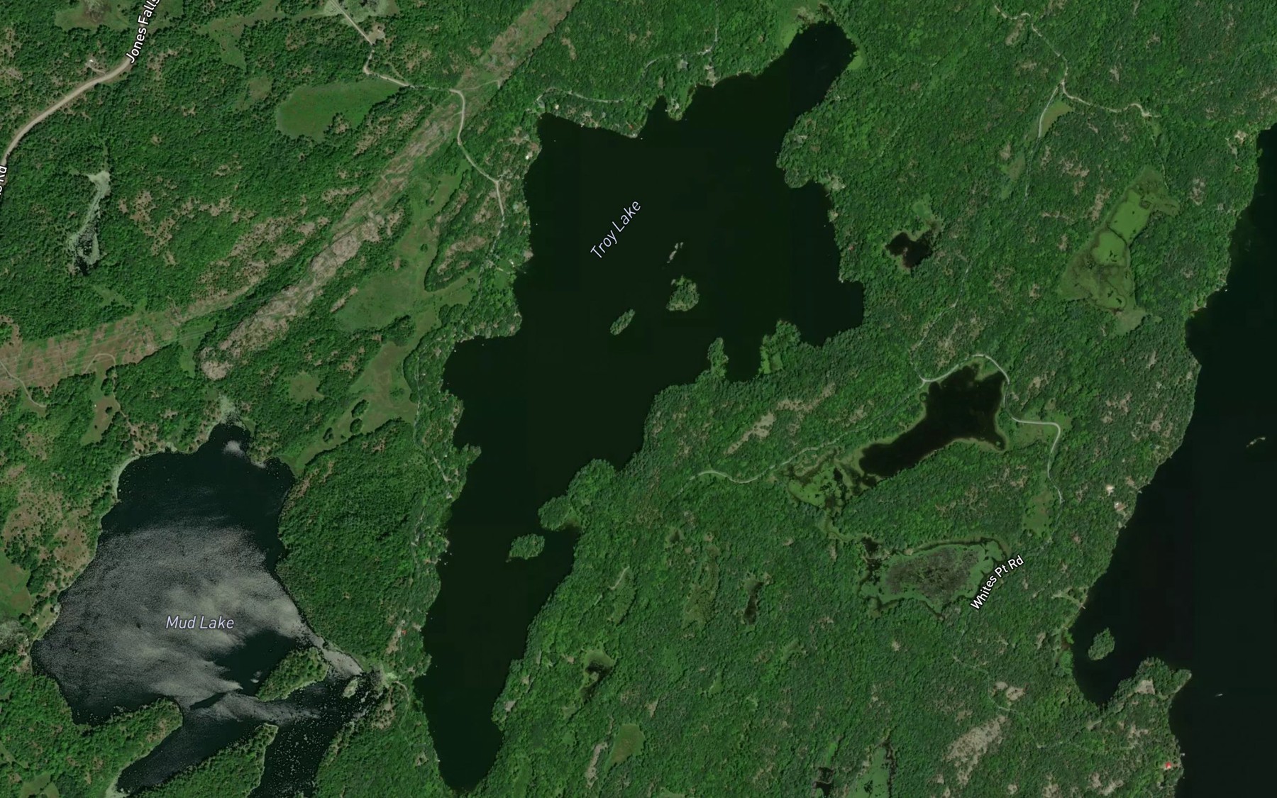Satellite map of the Troy Lake
