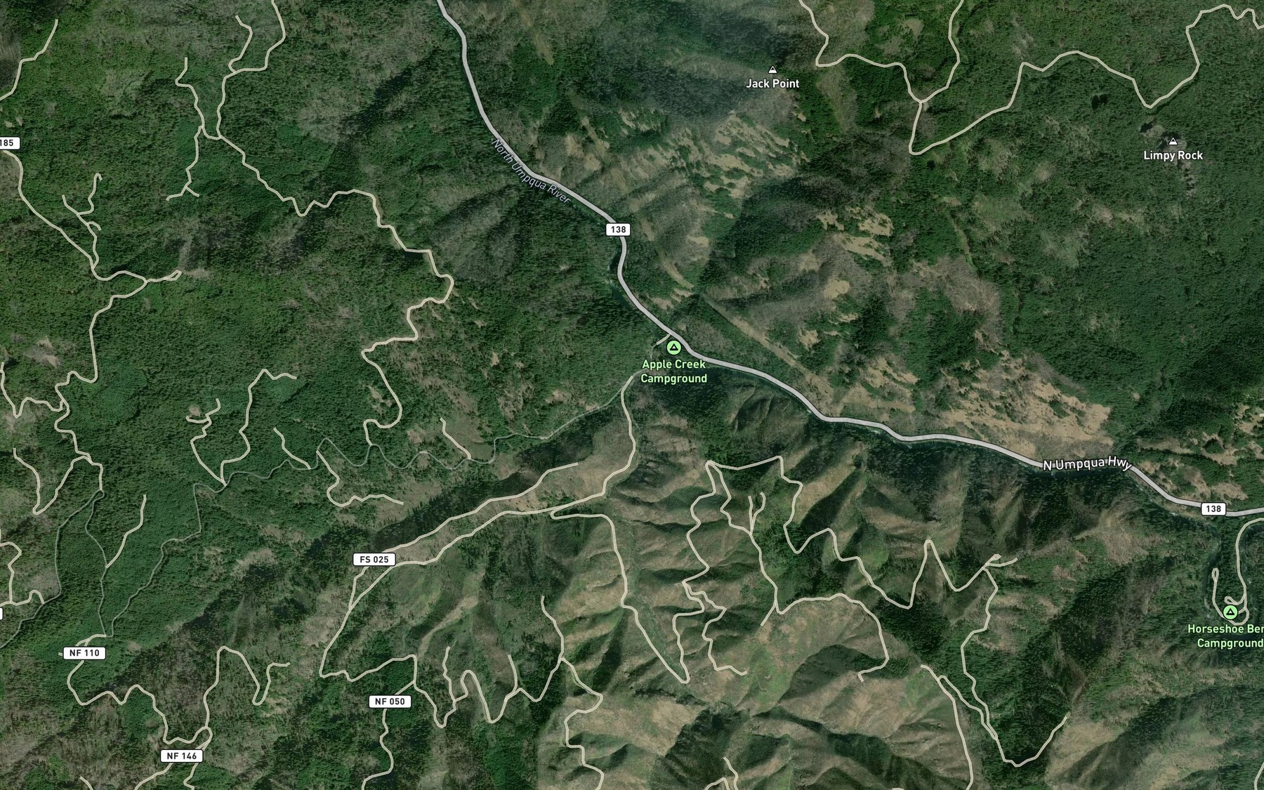 Satellite map of the Limpy Creek