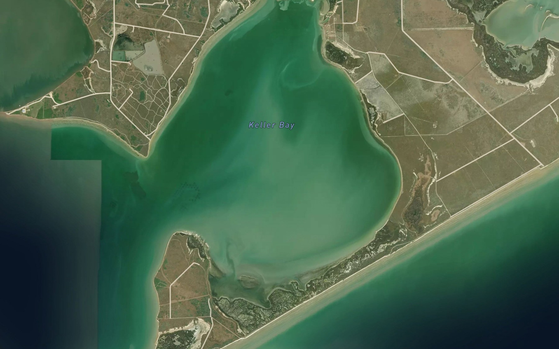 Satellite map of the Keller Bay