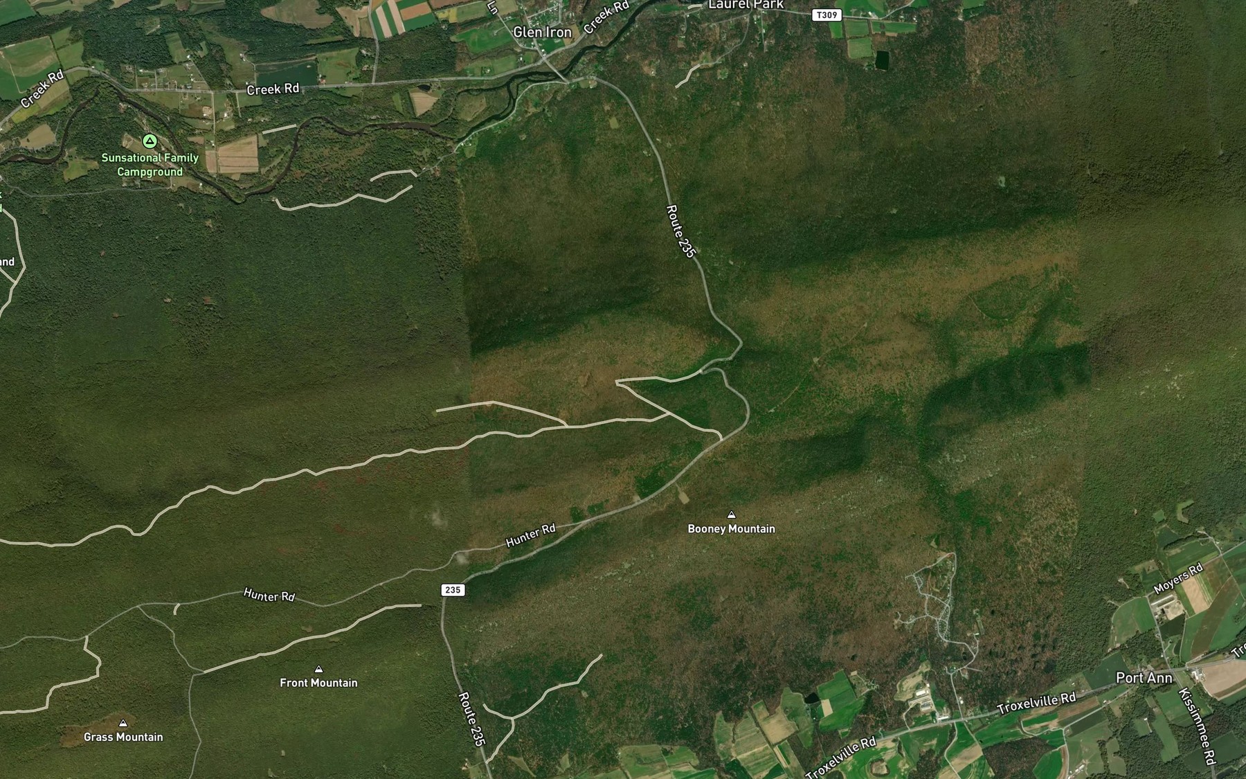 Satellite map of the Potpie Spring