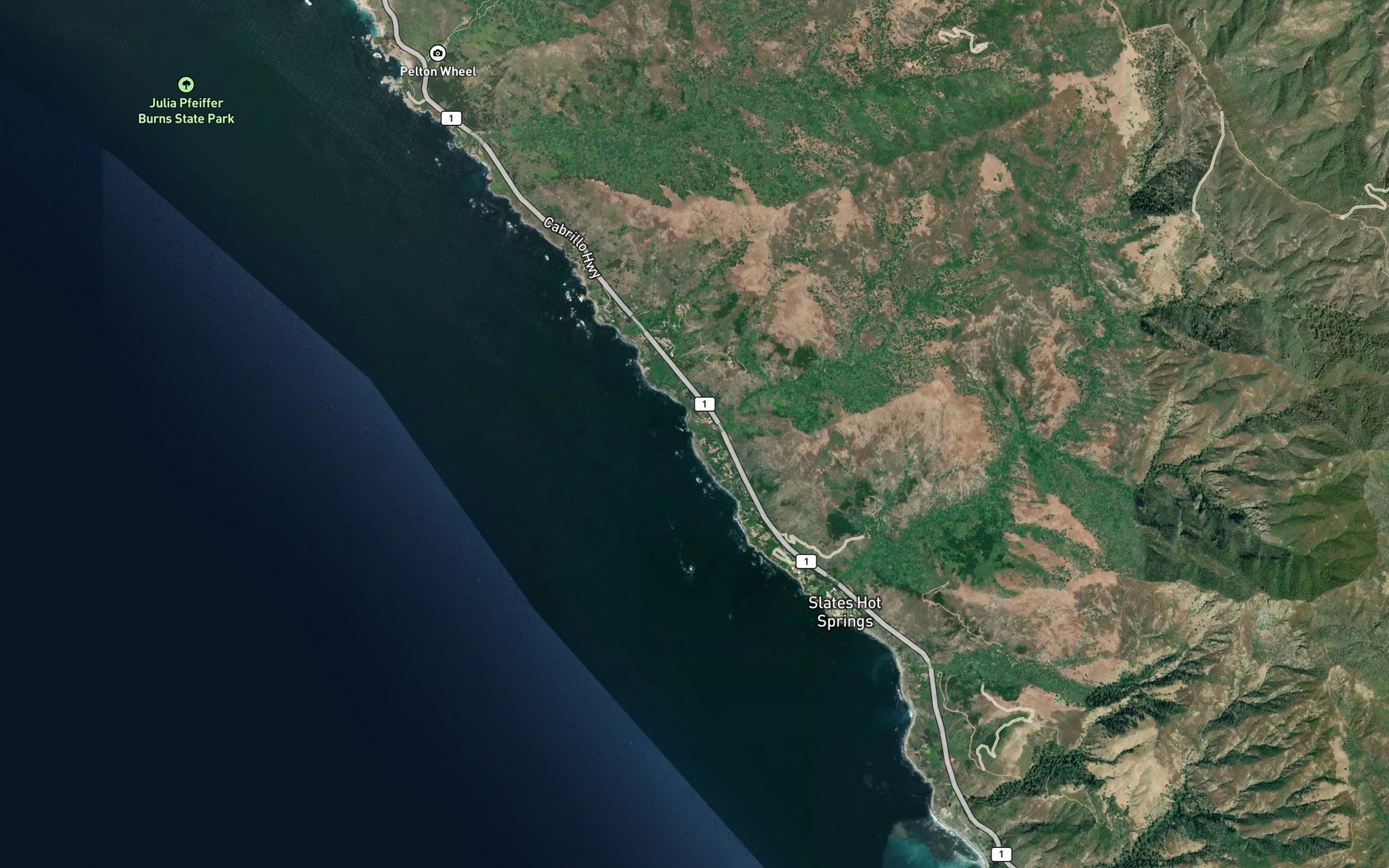 Satellite map of the Buck Creek