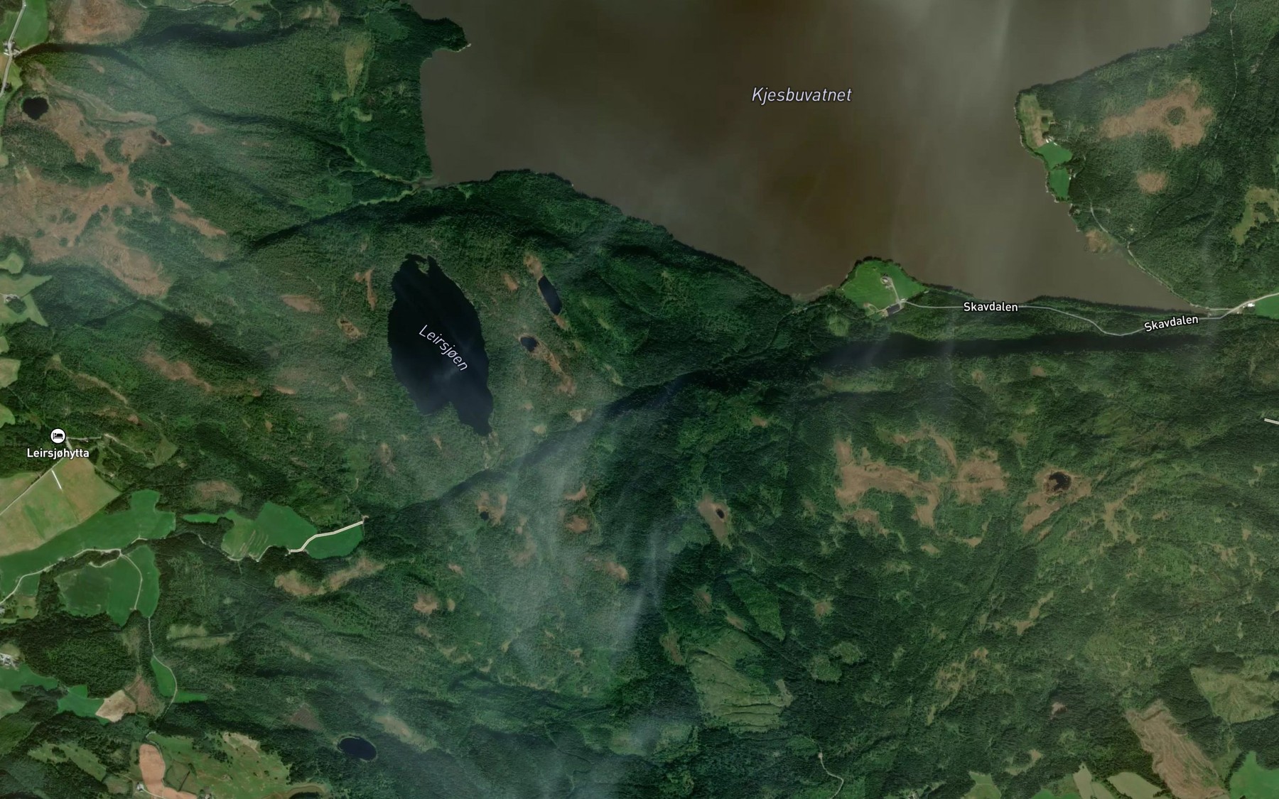 Satellite map of the Skavdalsbekken