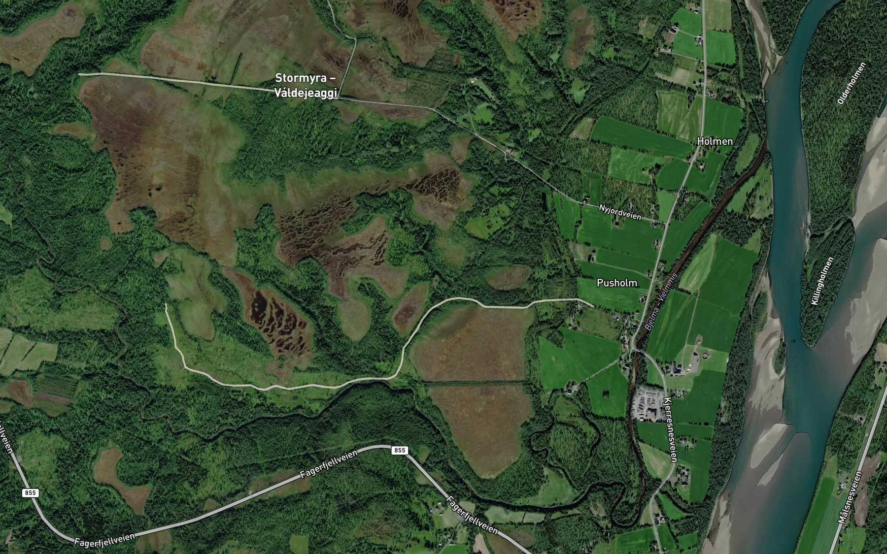 Satellite map of the Bunoddalsbekken