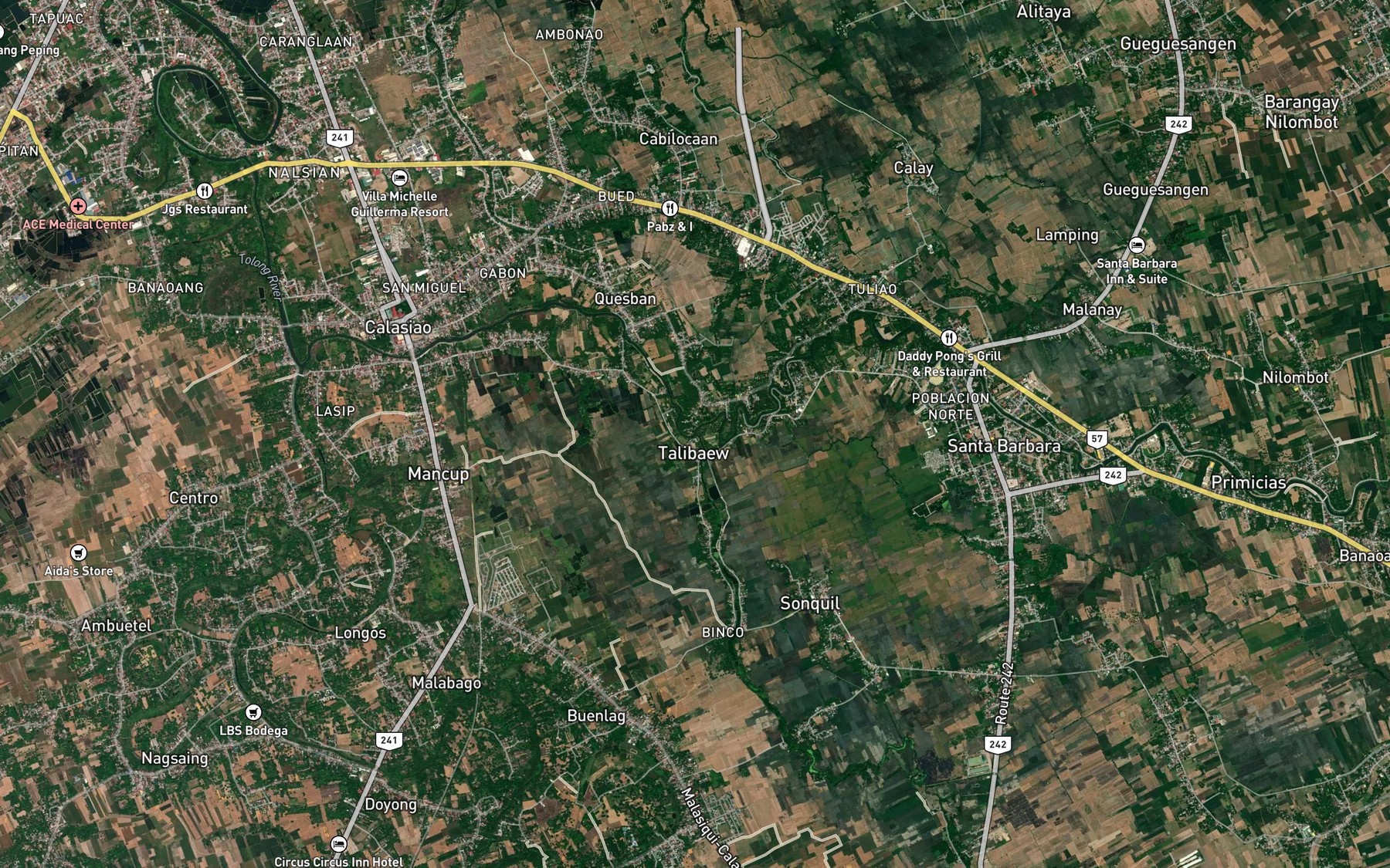Satellite map of the Sinocalan River