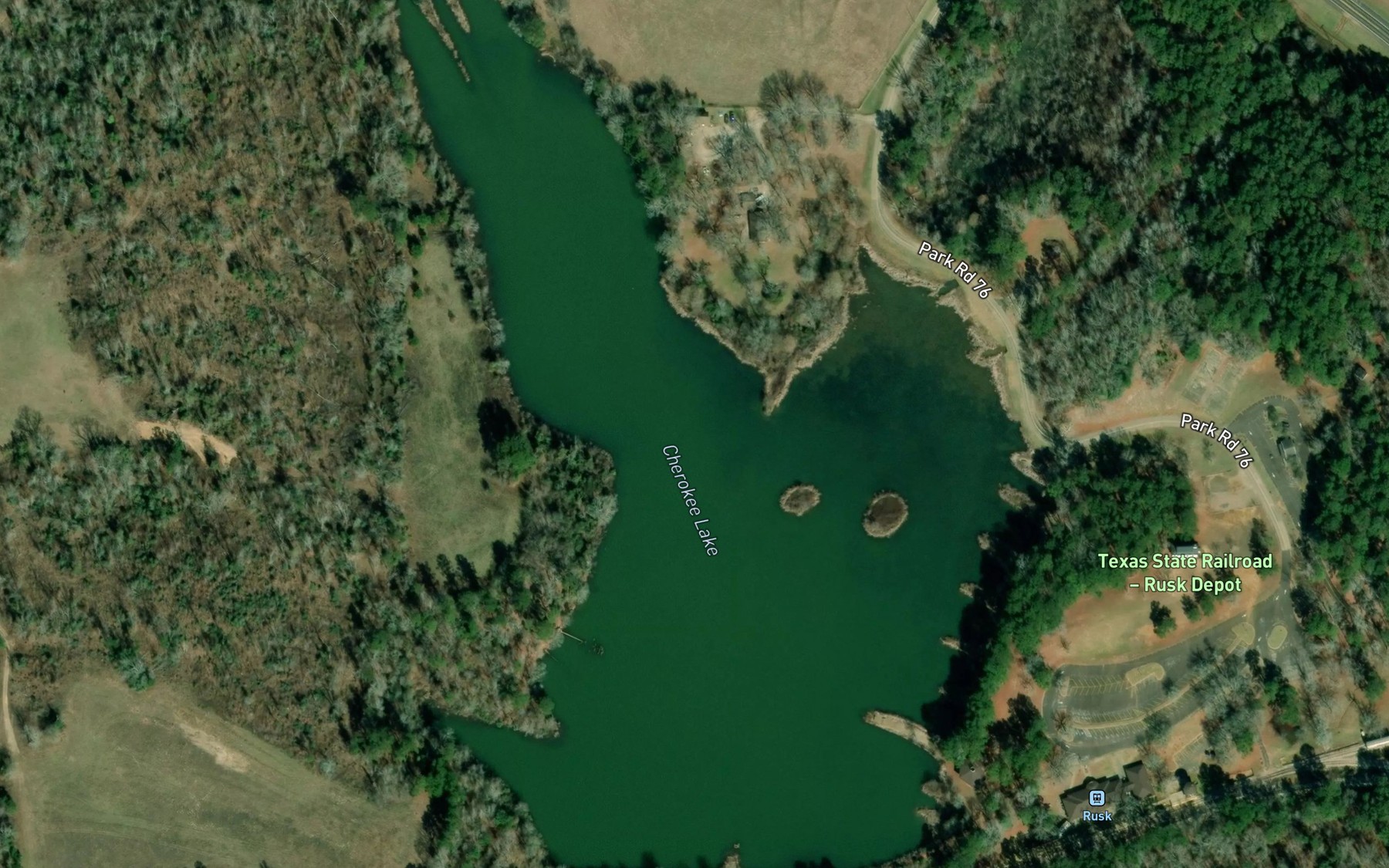 Satellite map of the Cherokee Lake