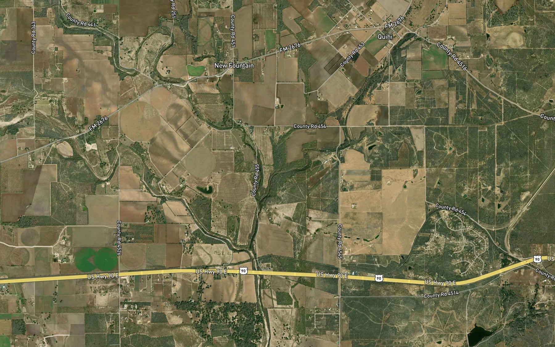 Satellite map of the First Creek