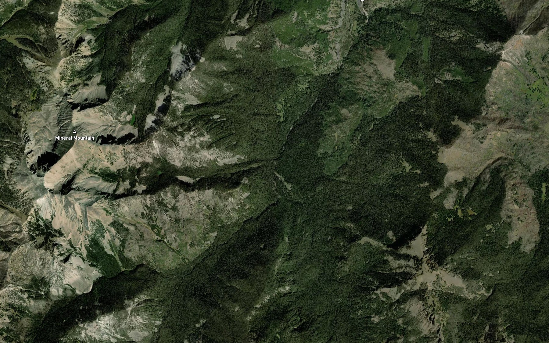 Satellite map of the Thompson Creek