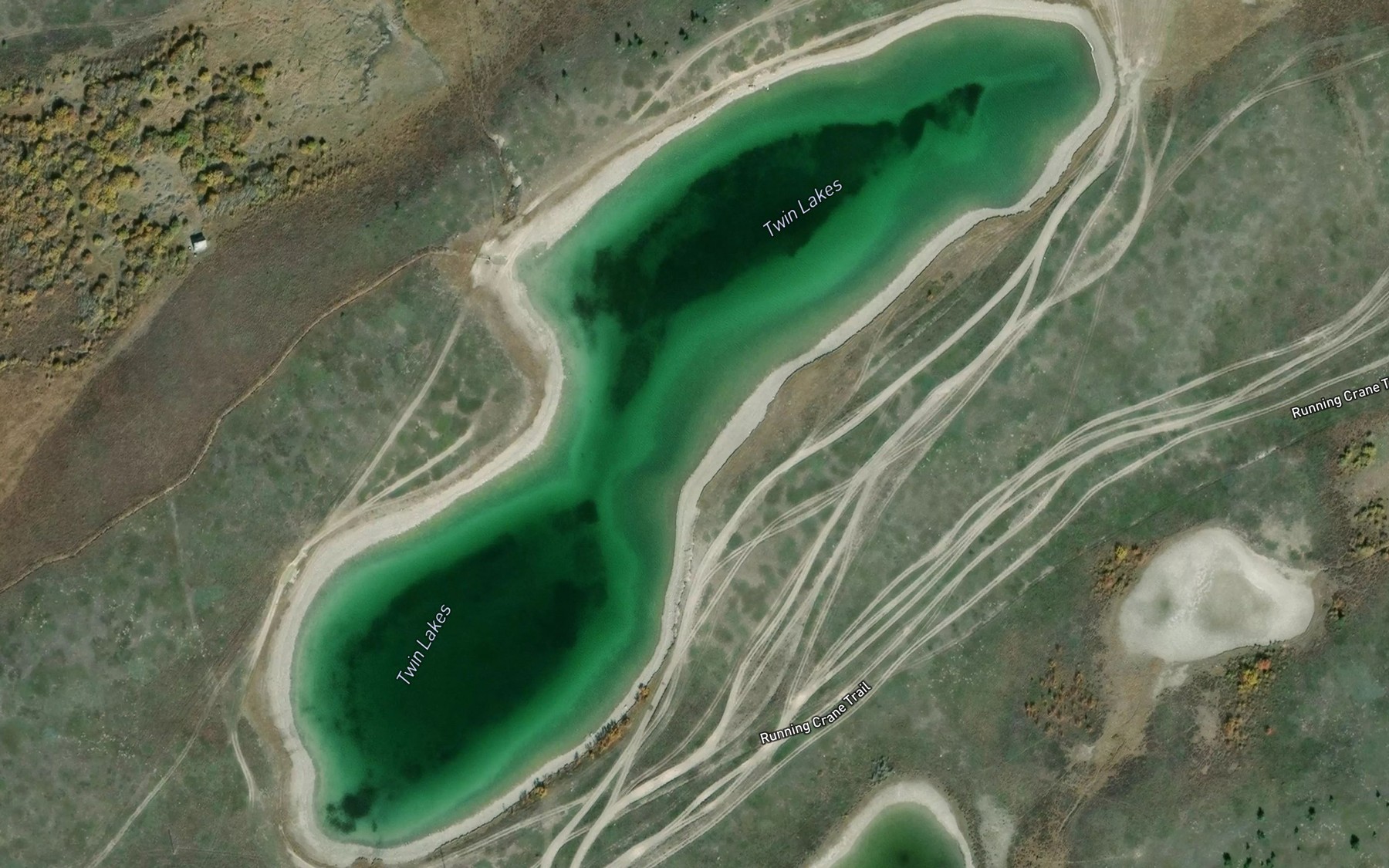Satellite map of the Twin Lakes