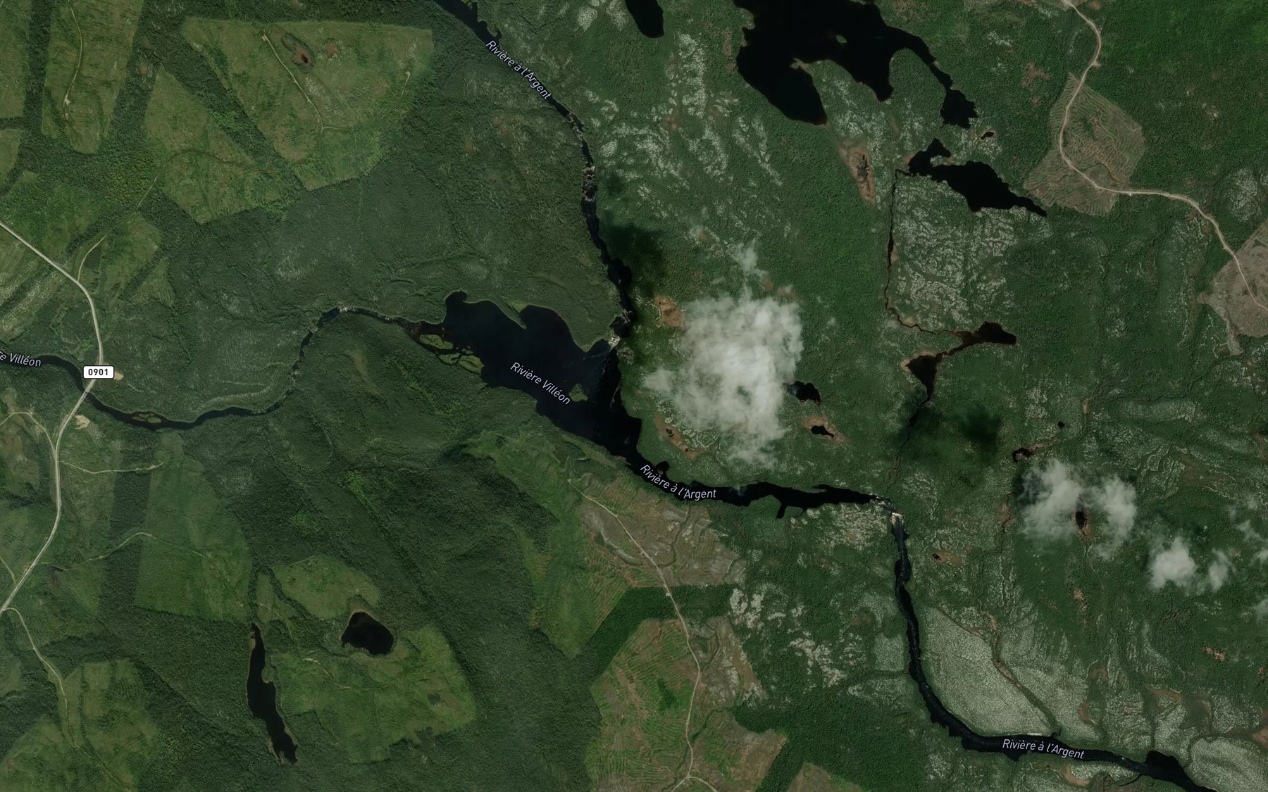 Satellite map of the Riviere Villeon