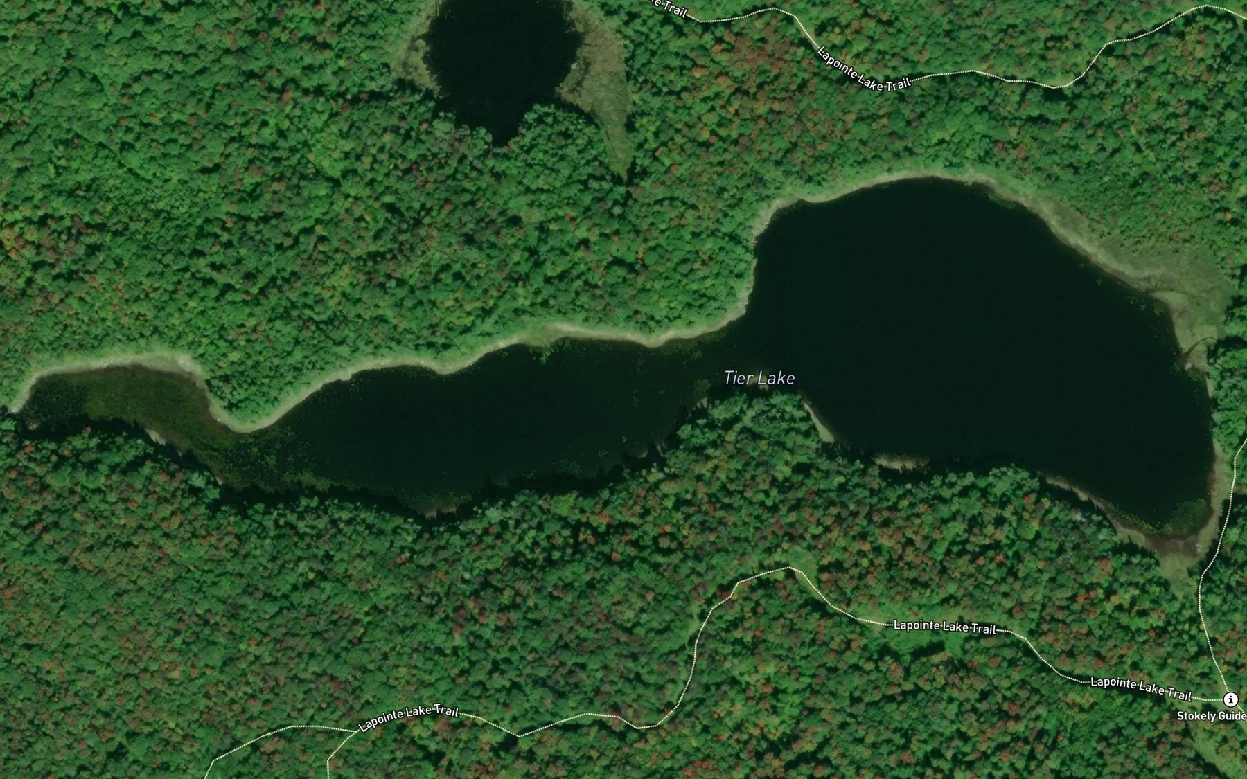 Satellite map of the Tier Lake