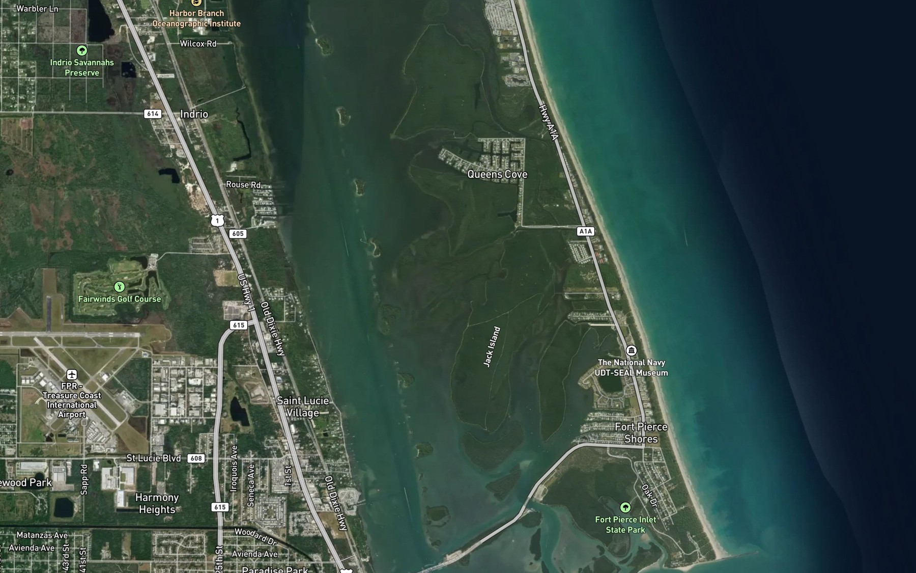 Satellite map of the Negro Cut