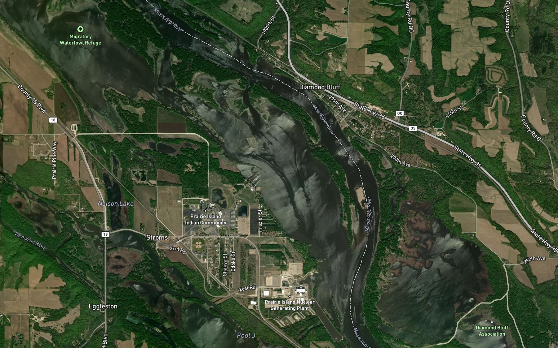 Satellite map of the Sturgeon Lake