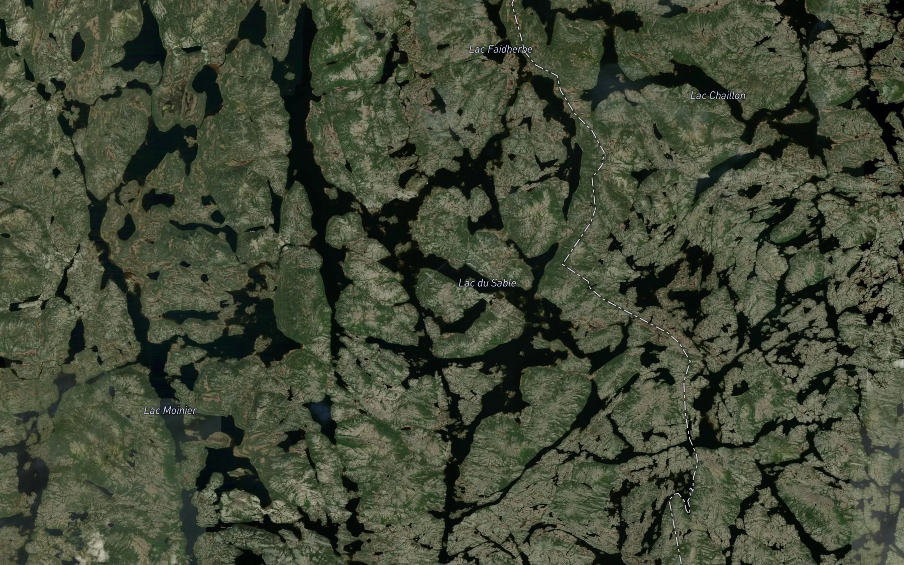Satellite map of the Lac du Sable