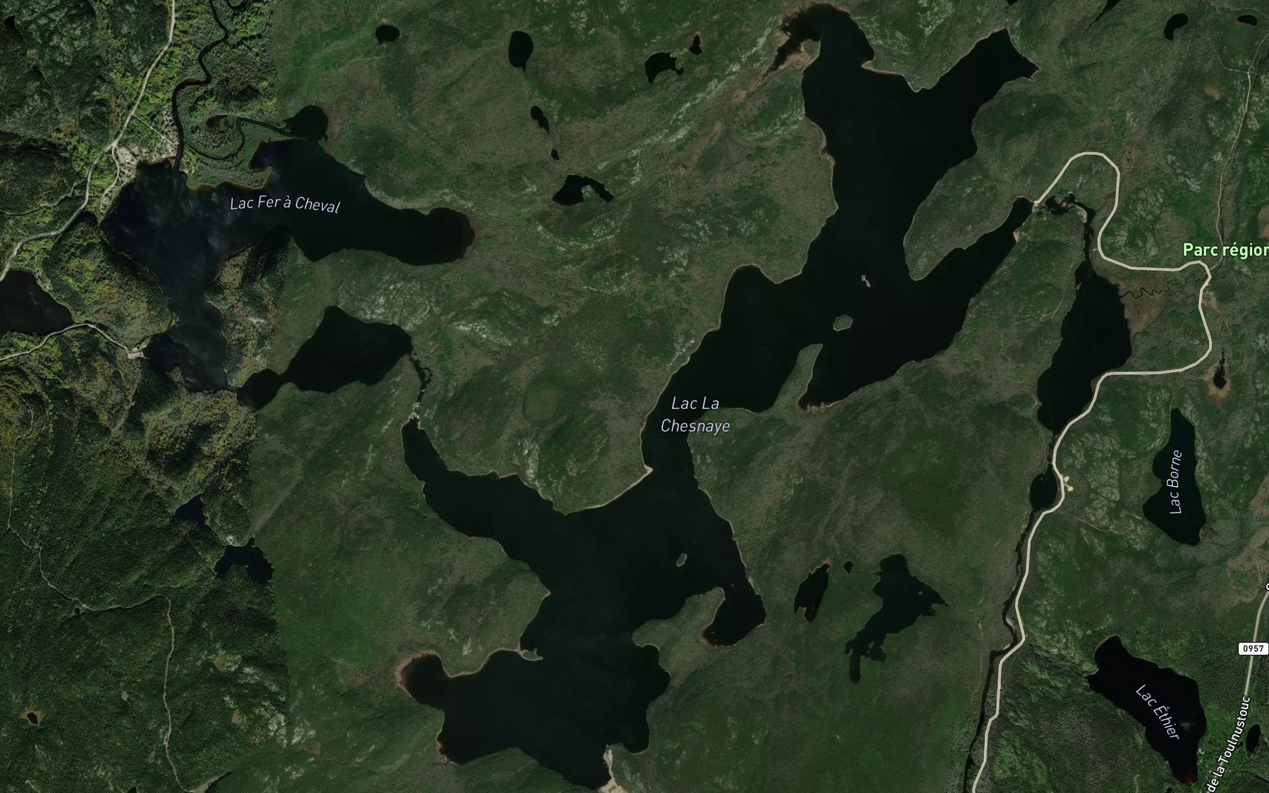 Satellite map of the Lac La Chesnaye
