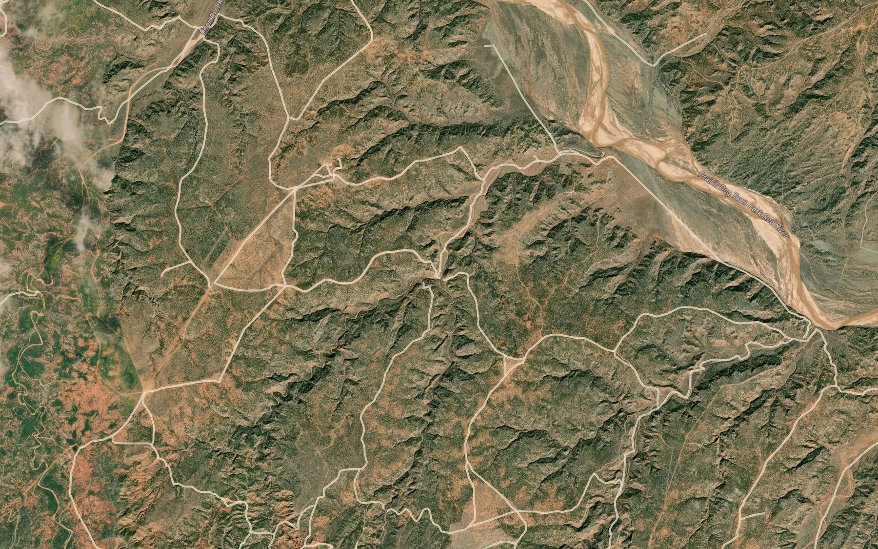 Satellite map of the East Fork Dinner Creek