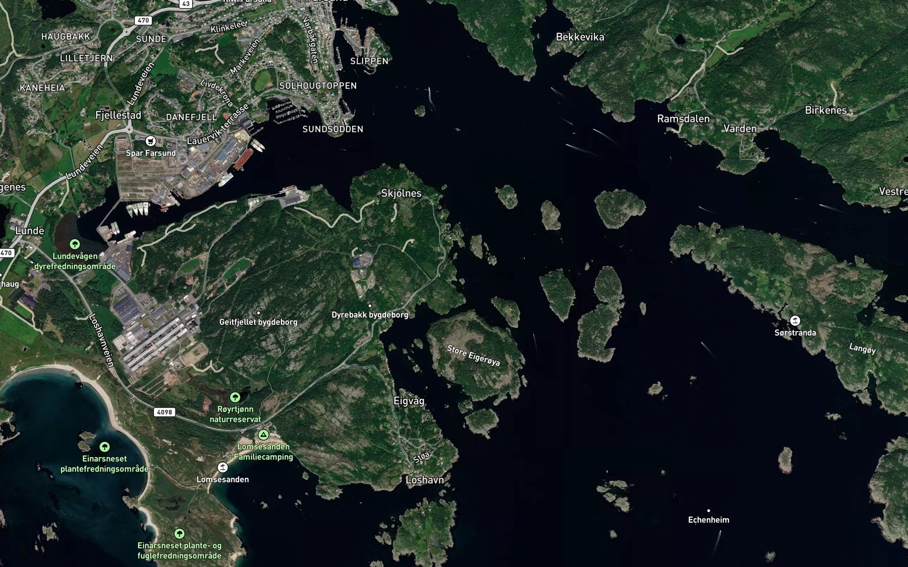 Satellite map of the Paradisbukta
