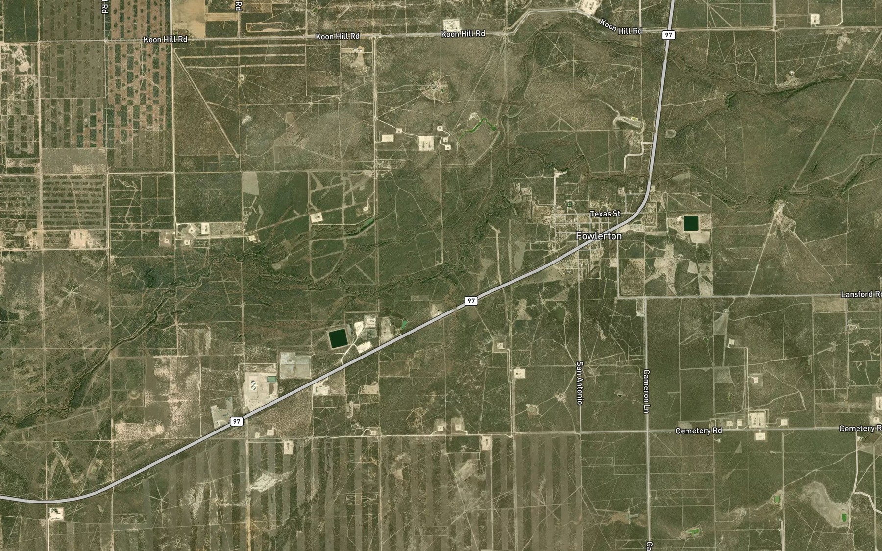 Satellite map of the Sevenmile Creek
