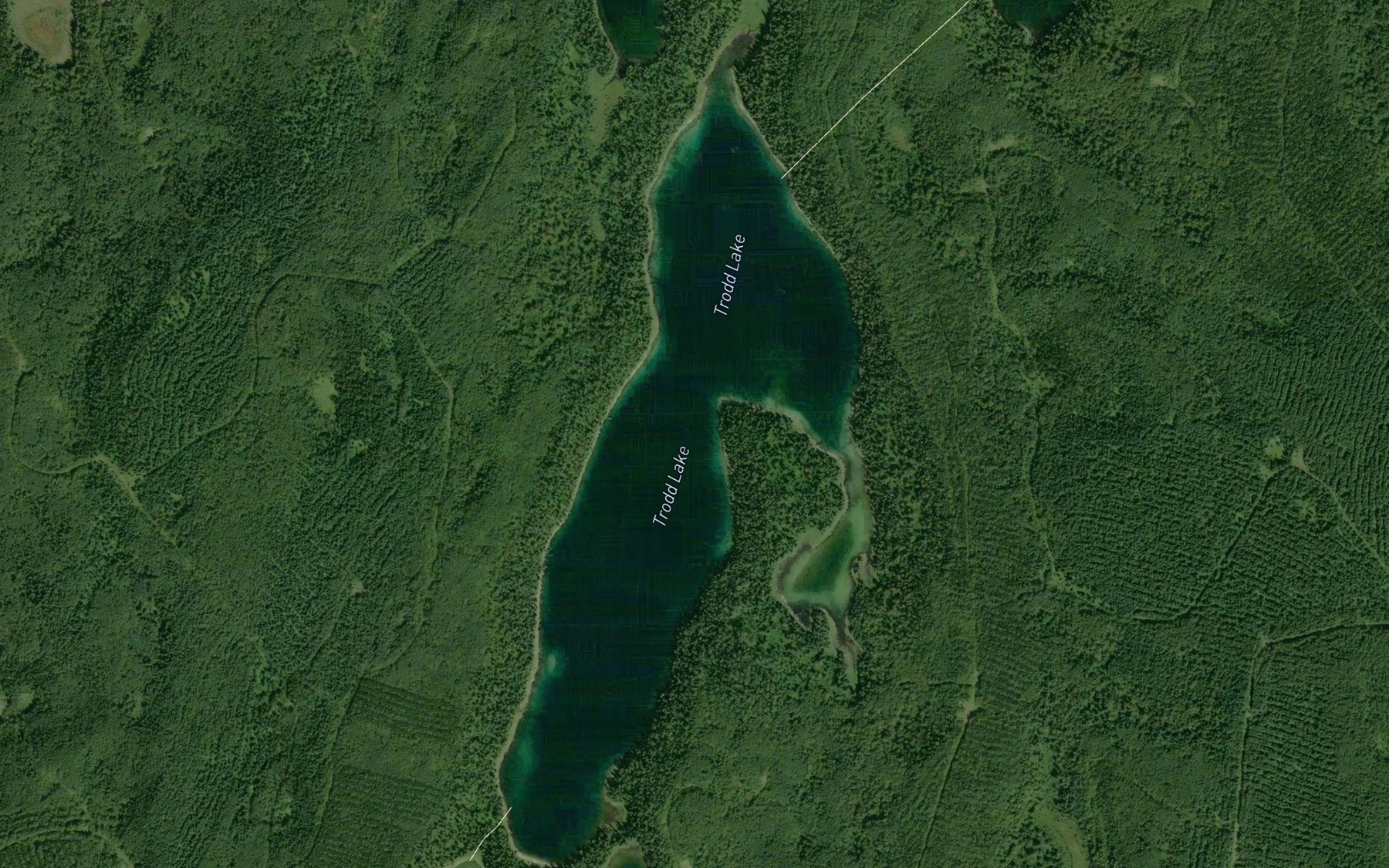 Satellite map of the Trodd Lake