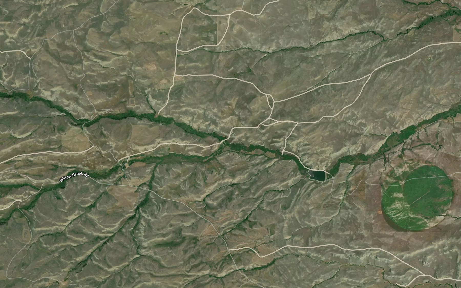 Satellite map of the North Fork Willow Creek