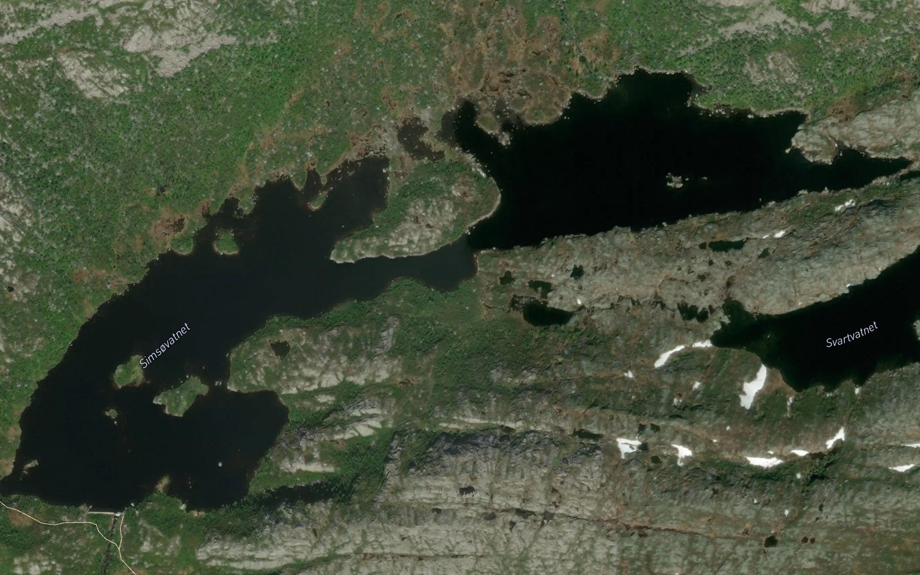 Satellite map of the Simsovatnet
