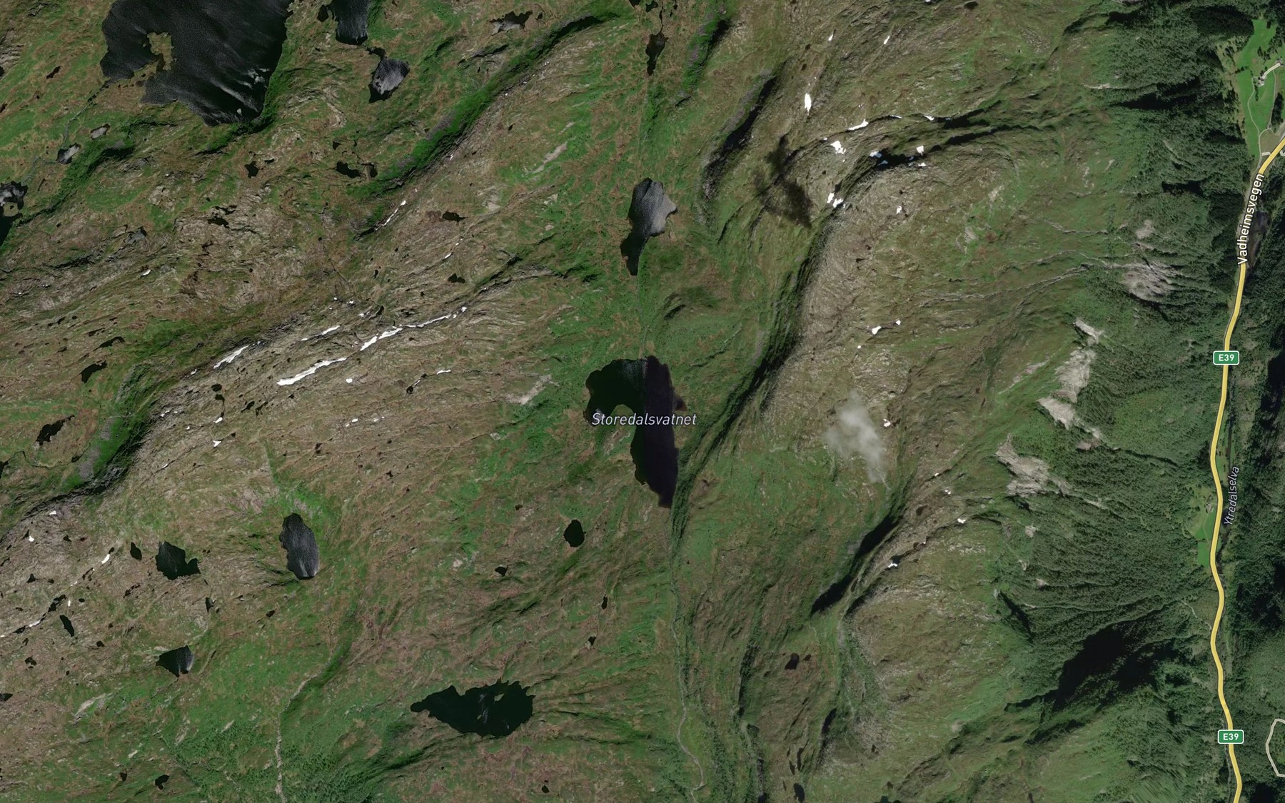 Satellite map of the Storedalsvatnet