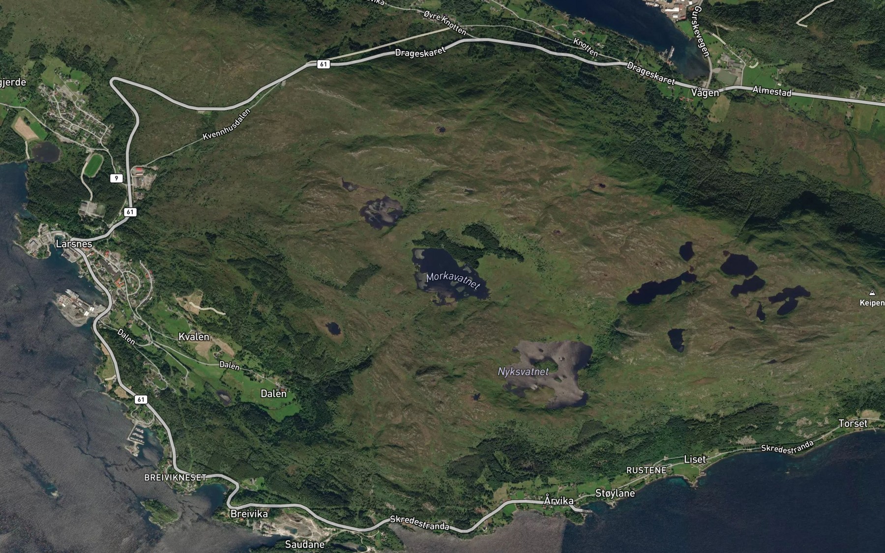 Satellite map of the Morkavatnet