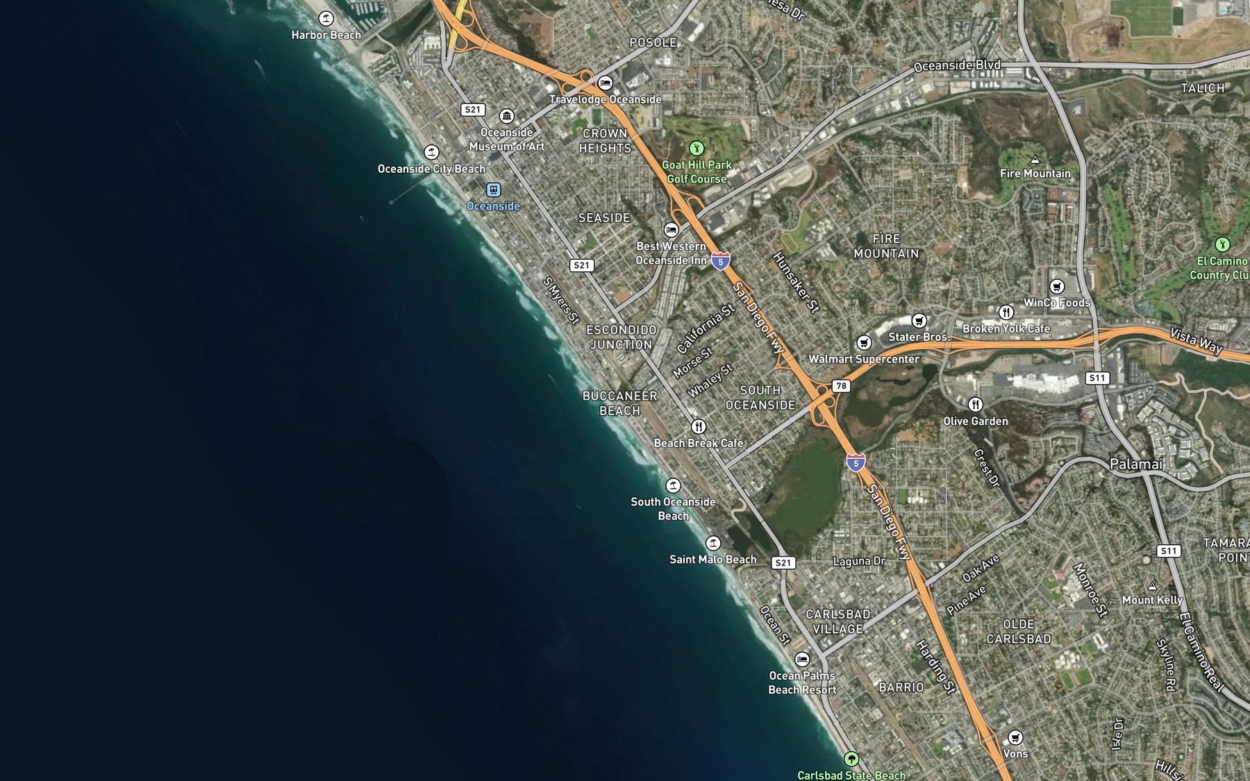 Satellite map of the Loma Alta Marsh