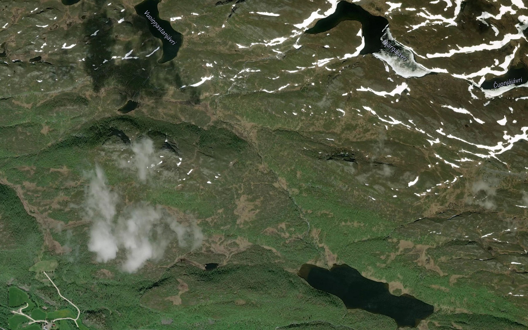 Satellite map of the Njargajakka