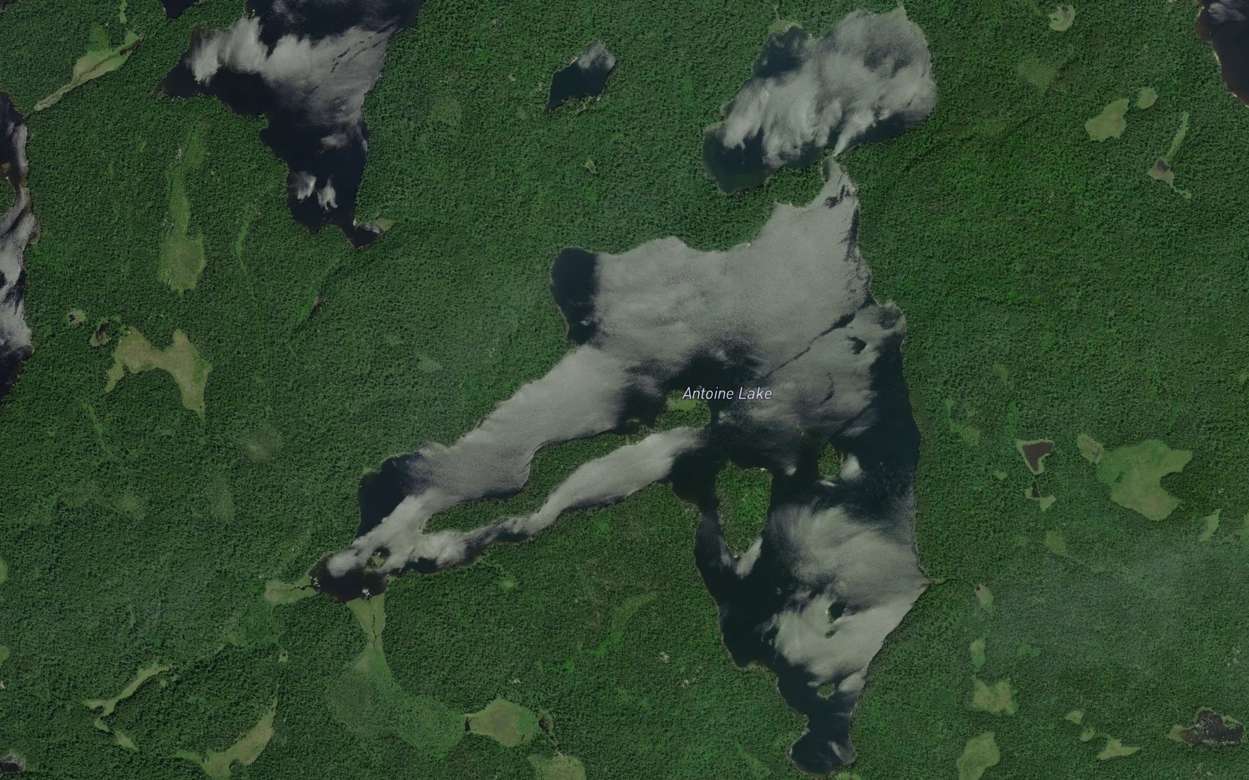 Satellite map of the Antoine Lake