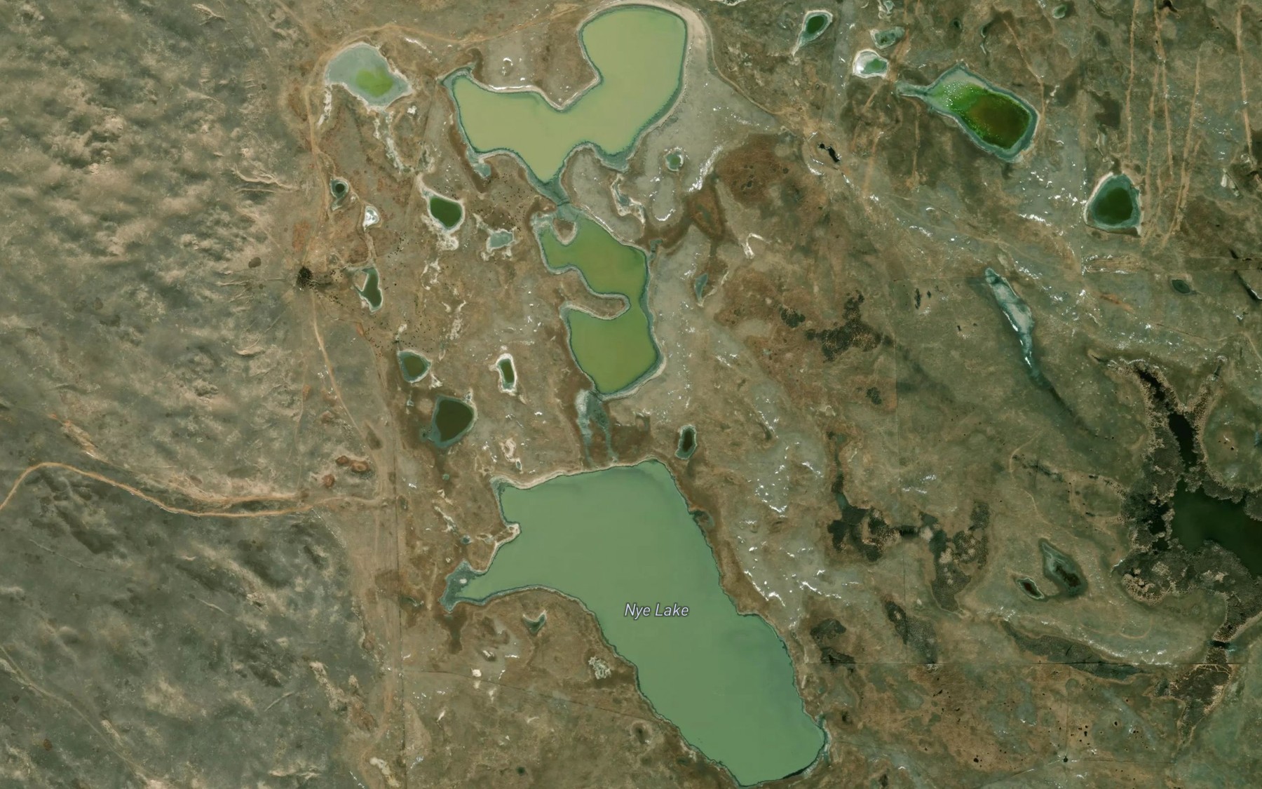 Satellite map of the Nye Lake