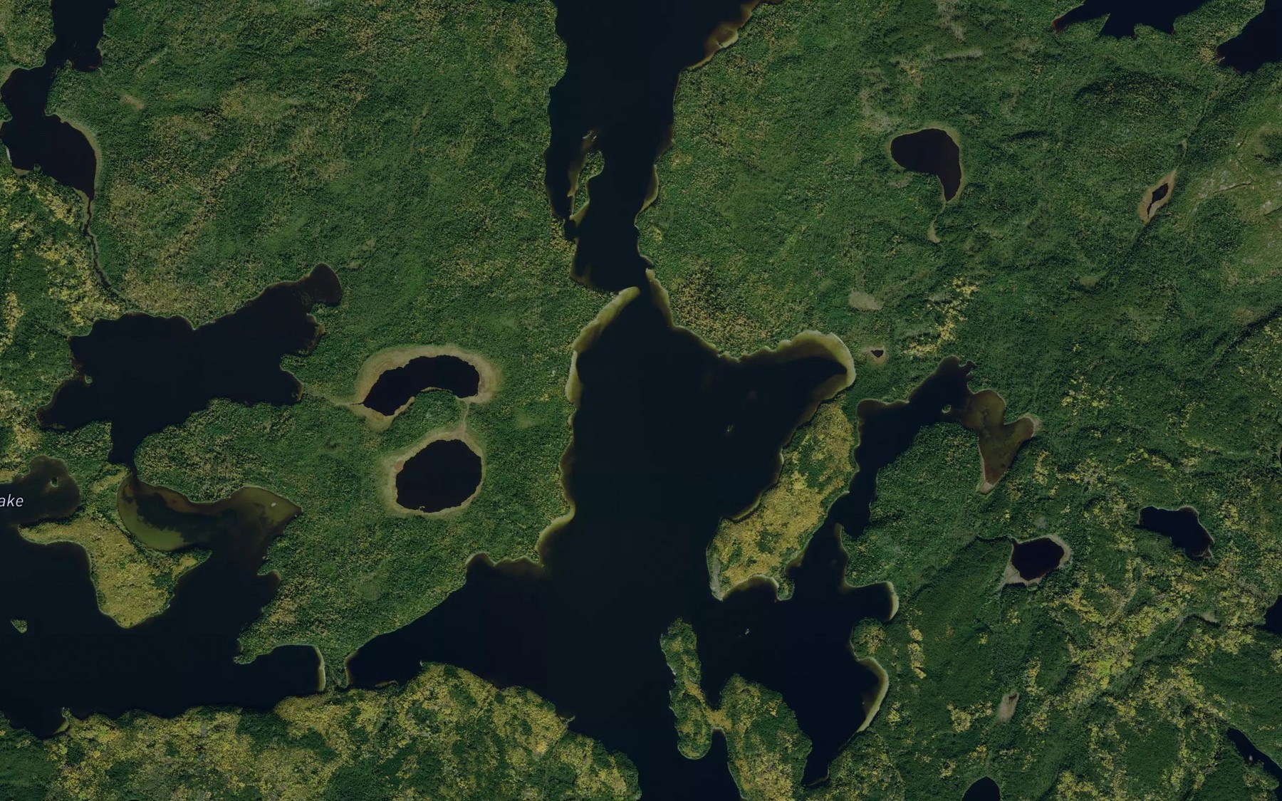 Satellite map of the Tully Lake