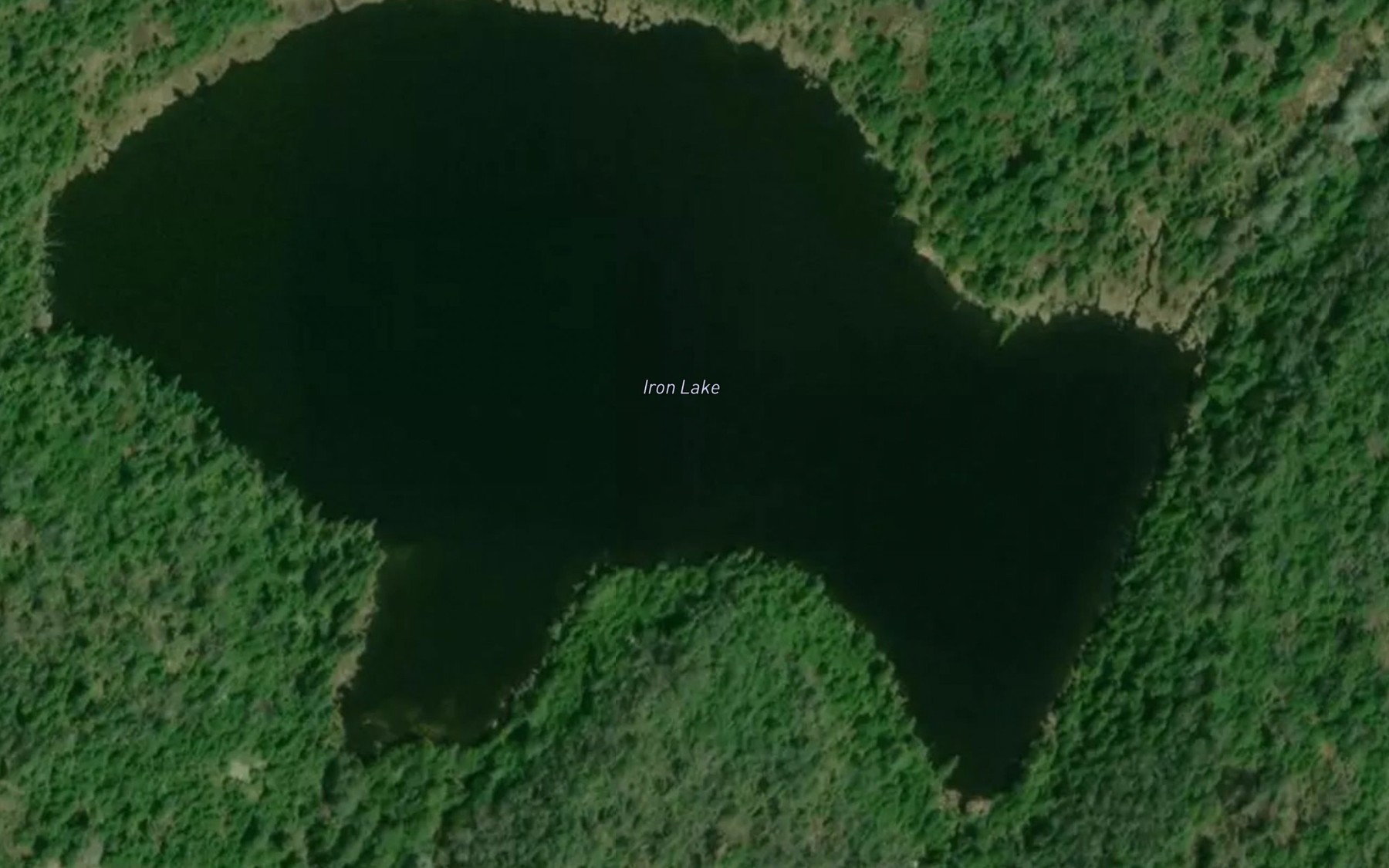 Satellite map of the Iron Lake