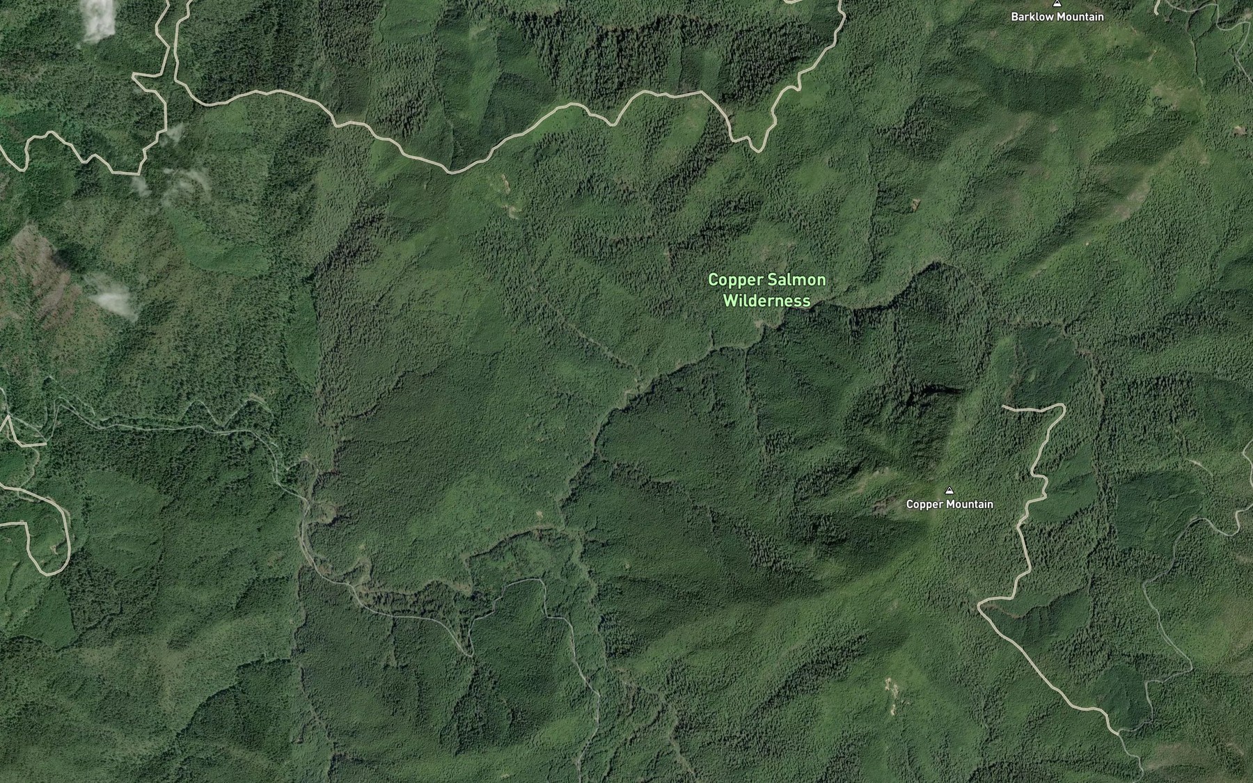 Satellite map of the Slide Creek