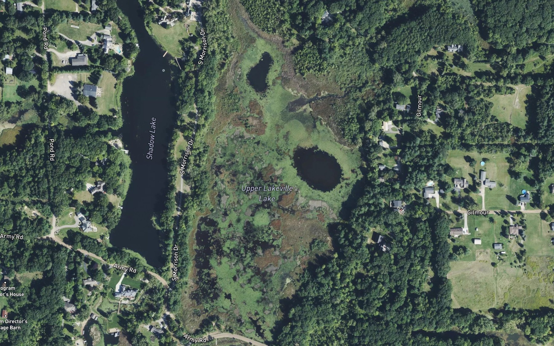 Satellite map of the Upper Lakeville Lake
