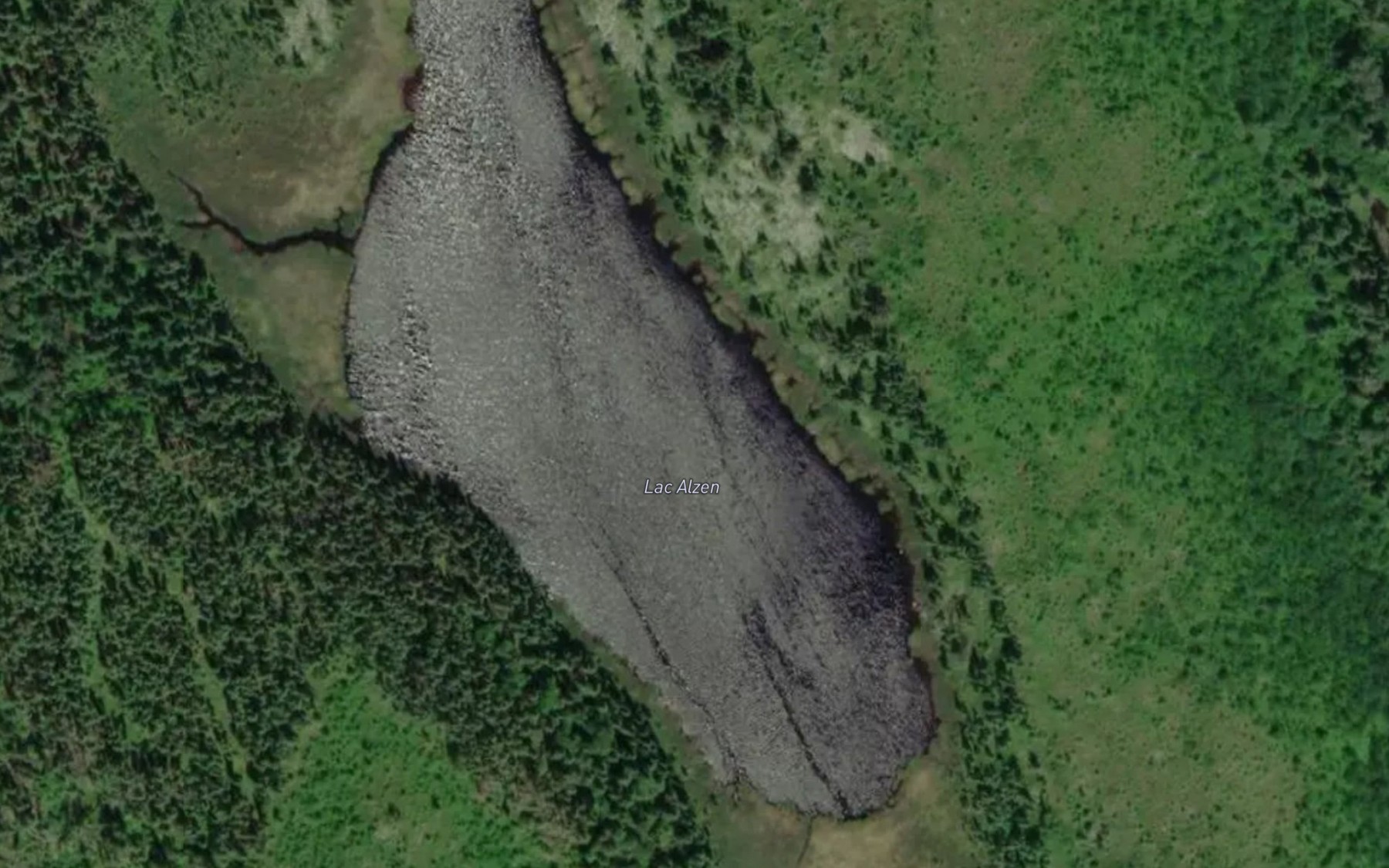 Satellite map of the Lac Alzen