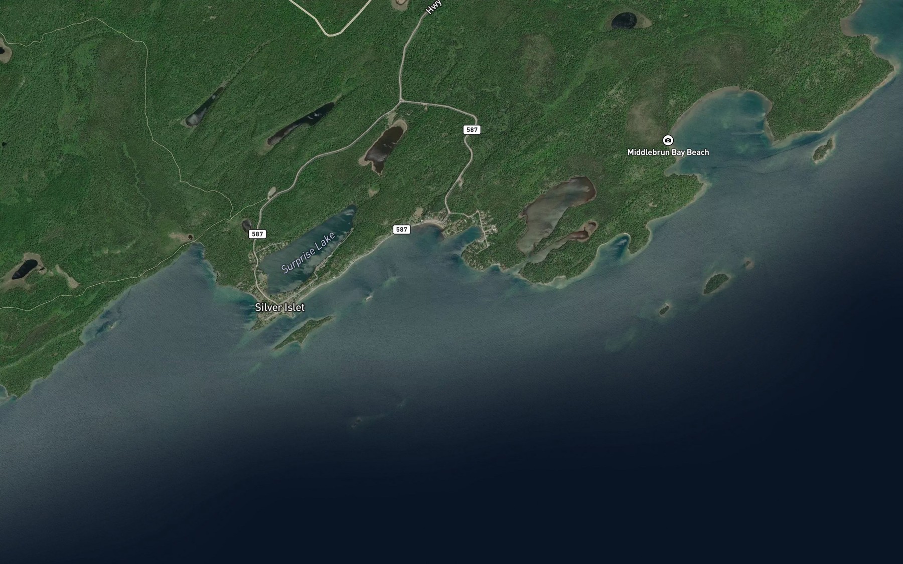 Satellite map of the Sibley Creek
