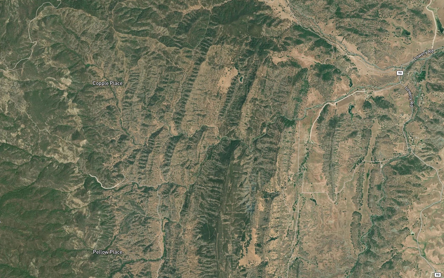 Satellite map of the Salt Creek