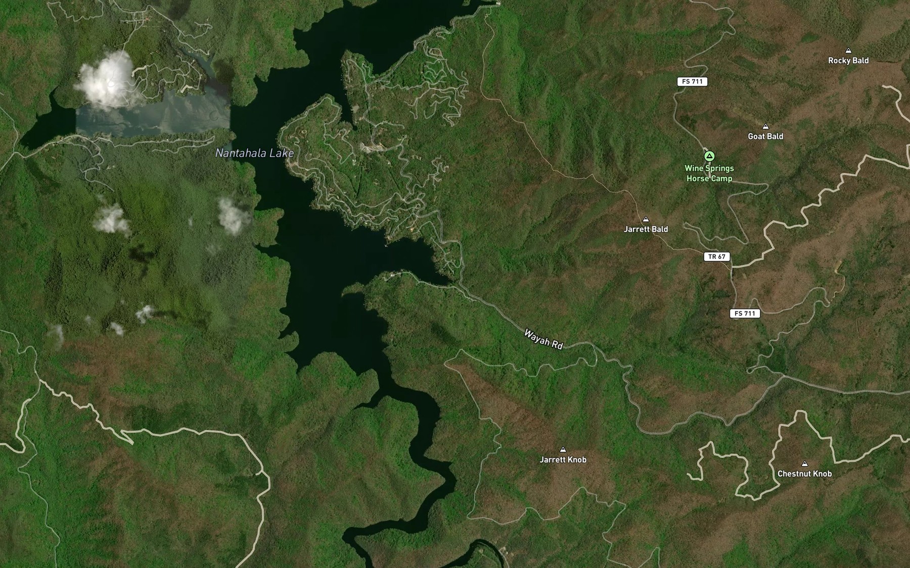 Satellite map of the Jarrett Creek